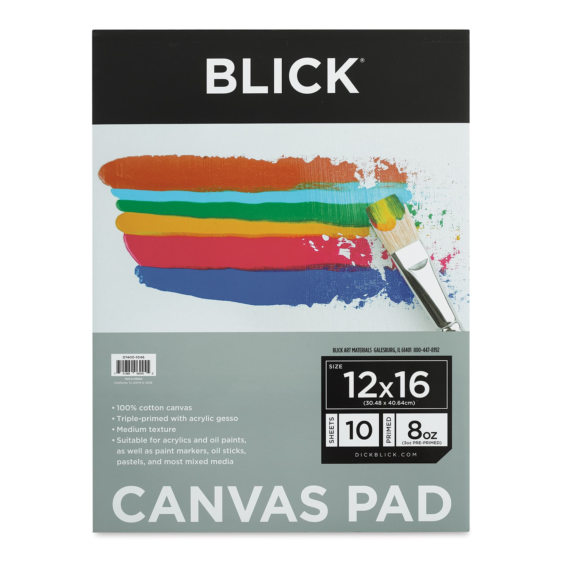 Blick Canvas Pad - 12" x 16", 10 Sheets