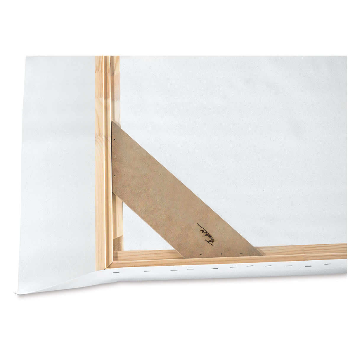 Fredrix Pro Series Dixie Cotton Canvas Kit (Close-up of corner brace) Fredrix Pro Series Dixie Cotton Canvas Kit (Close-up of corner brace)