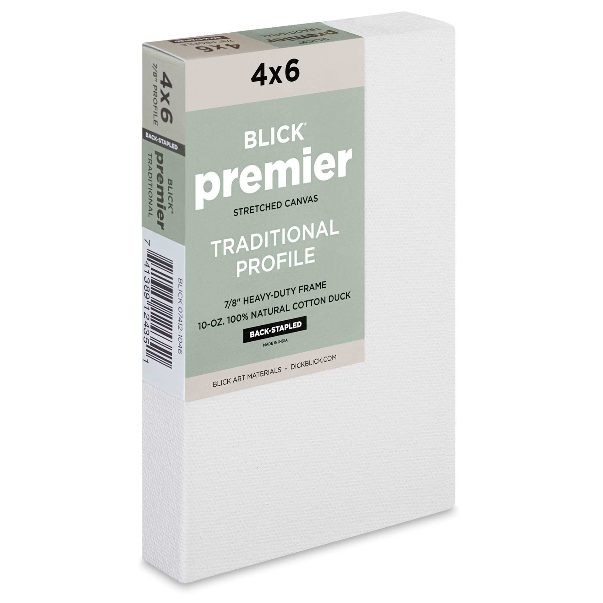 Blick Premier Stretched Cotton Canvas - Traditional Profile, Back-Stapled, 4" x 6"