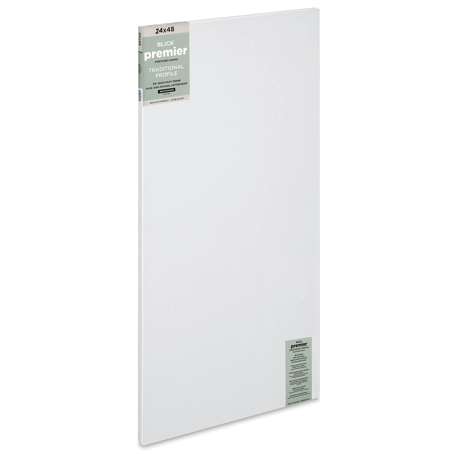 Blick Premier Stretched Cotton Canvas - Traditional Profile, Back-Stapled, 24" x 48"