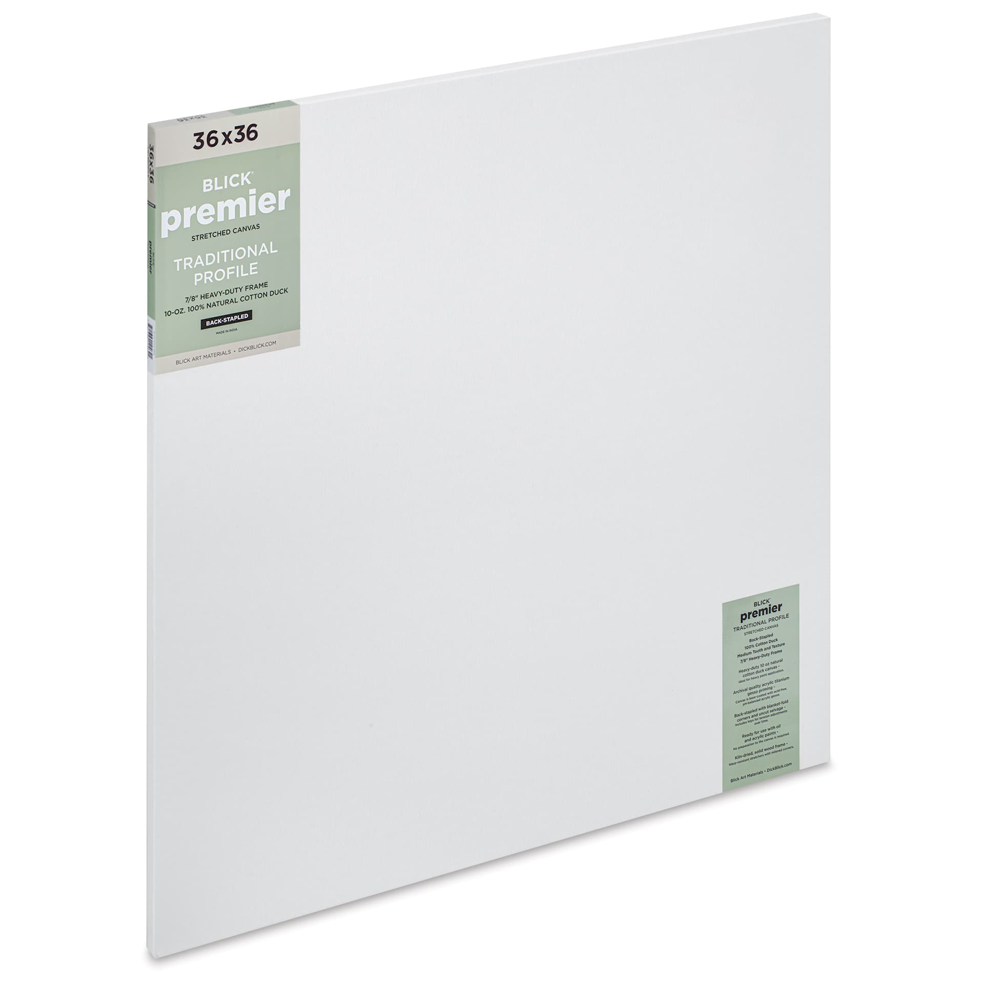 Blick Premier Stretched Cotton Canvas - Traditional Profile, Back-Stapled, 36" x 36"
