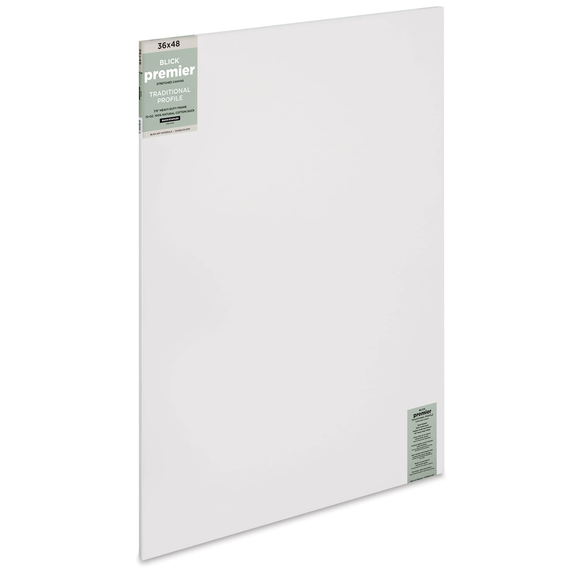 Blick Premier Stretched Cotton Canvas - Traditional Profile, Back-Stapled, 36" x 48"