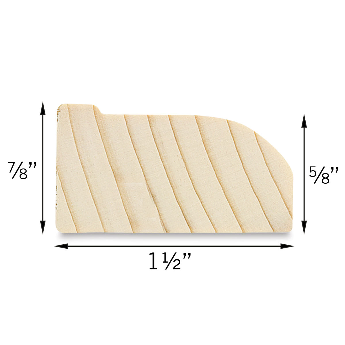 Profile of stretcher bar used for Back-Stapled Traditional Profile Canvases.
