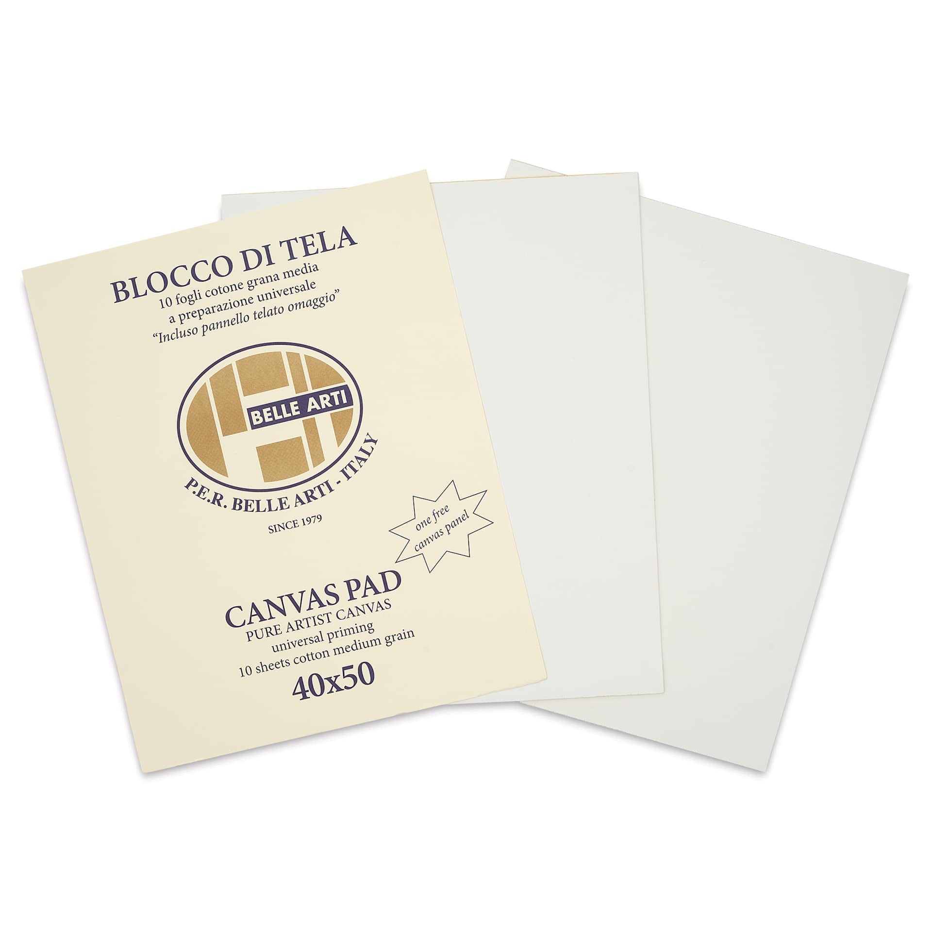 Belle Arti Acrylic Primed Canvas Pad - 15.8" x 19.7", 10 Sheets, front cover with sheets