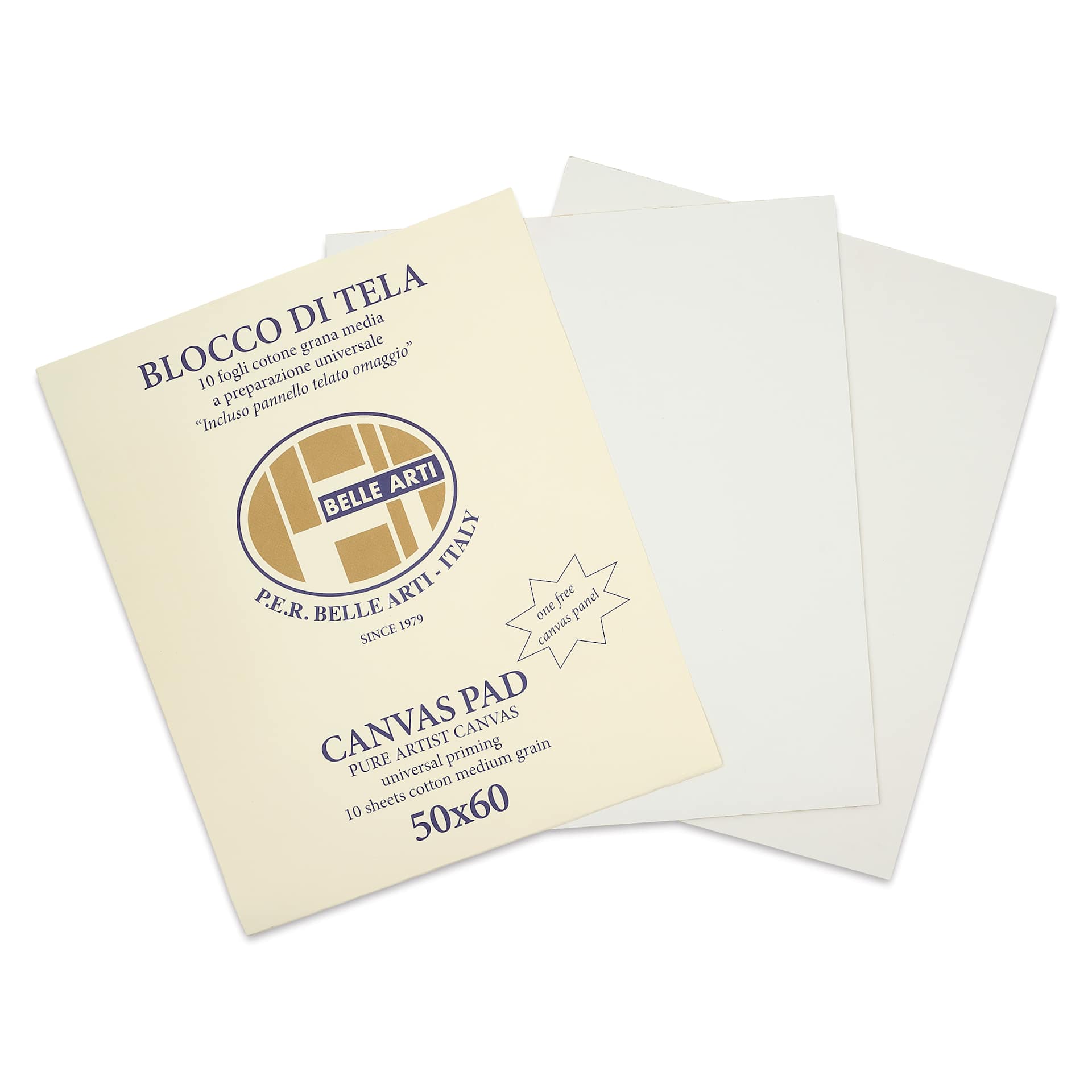 Belle Arti Acrylic Primed Canvas Pad - 19.7" x 23.6", 10 Sheets, front cover with sheets