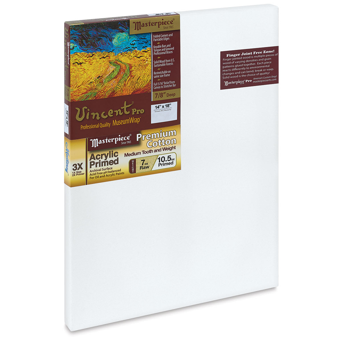 Masterpiece Vincent Pro Monterey 7/8" Profile Cotton Canvas - 14" x 18"