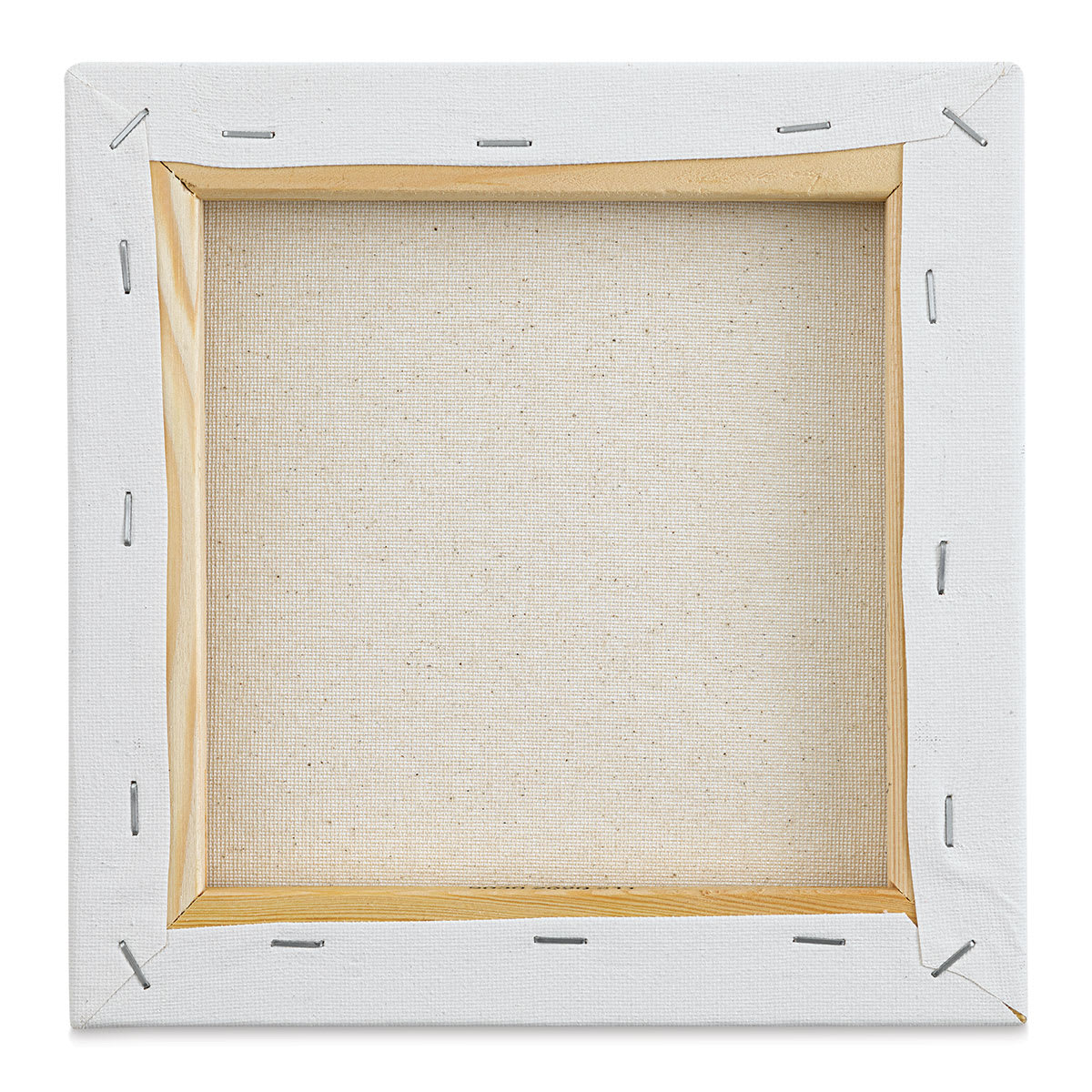 Blick Super Value Canvas Pack - 8'' x 8'', Pkg of 12 (back of a single canvas out of packaging)