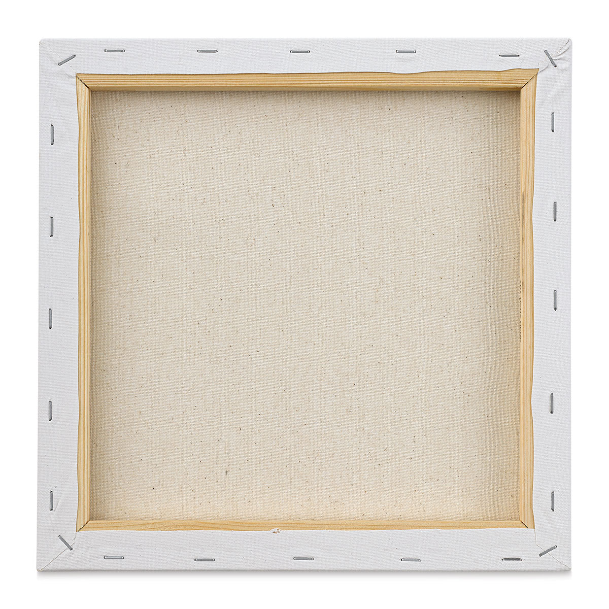 Blick Super Value Canvas Pack - 12'' x 12'', Pkg of 7 (back of single canvas out of packaging)