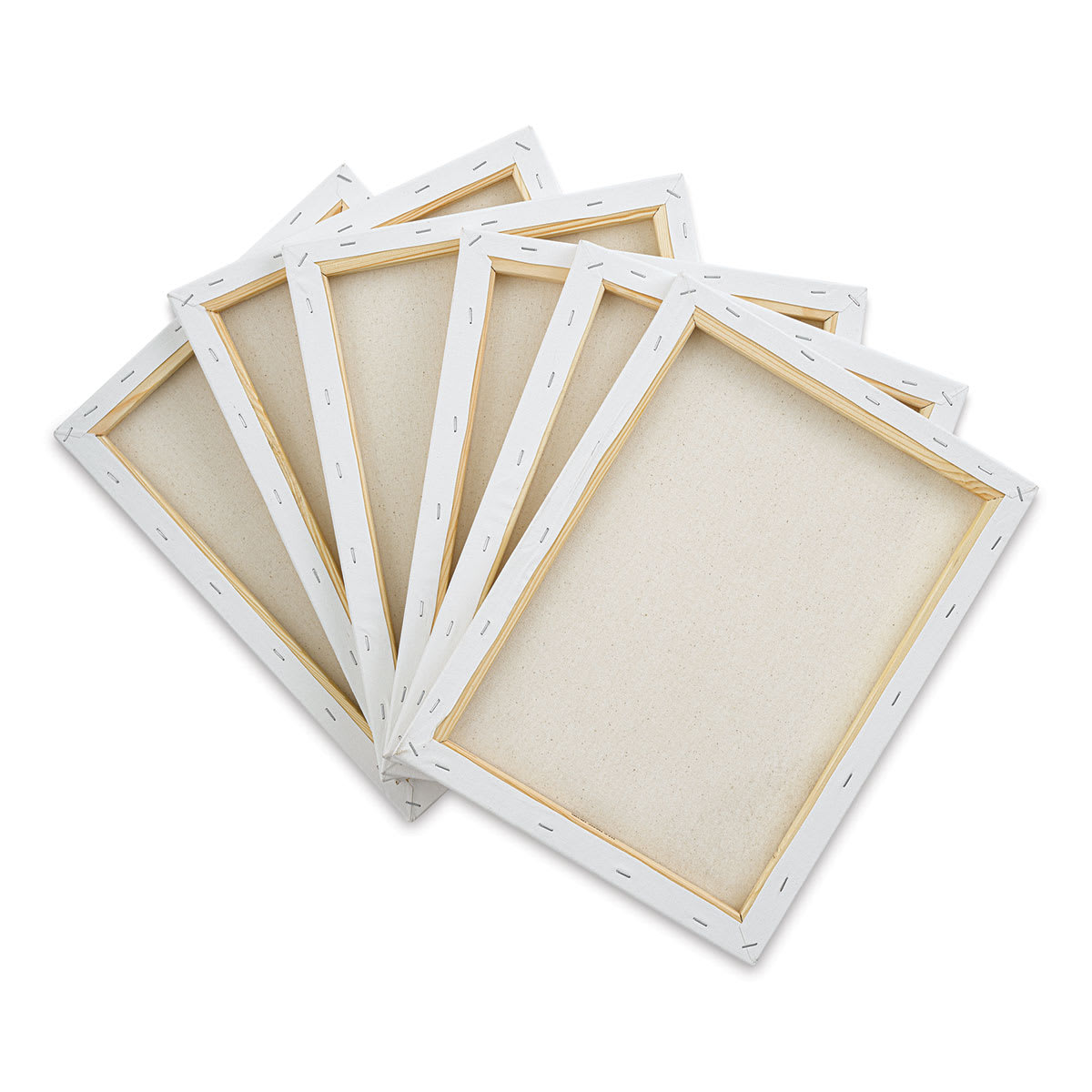 Blick Super Value Canvas Pack - 12'' x 16'', Pkg of 6 (back of canvases out of packaging)