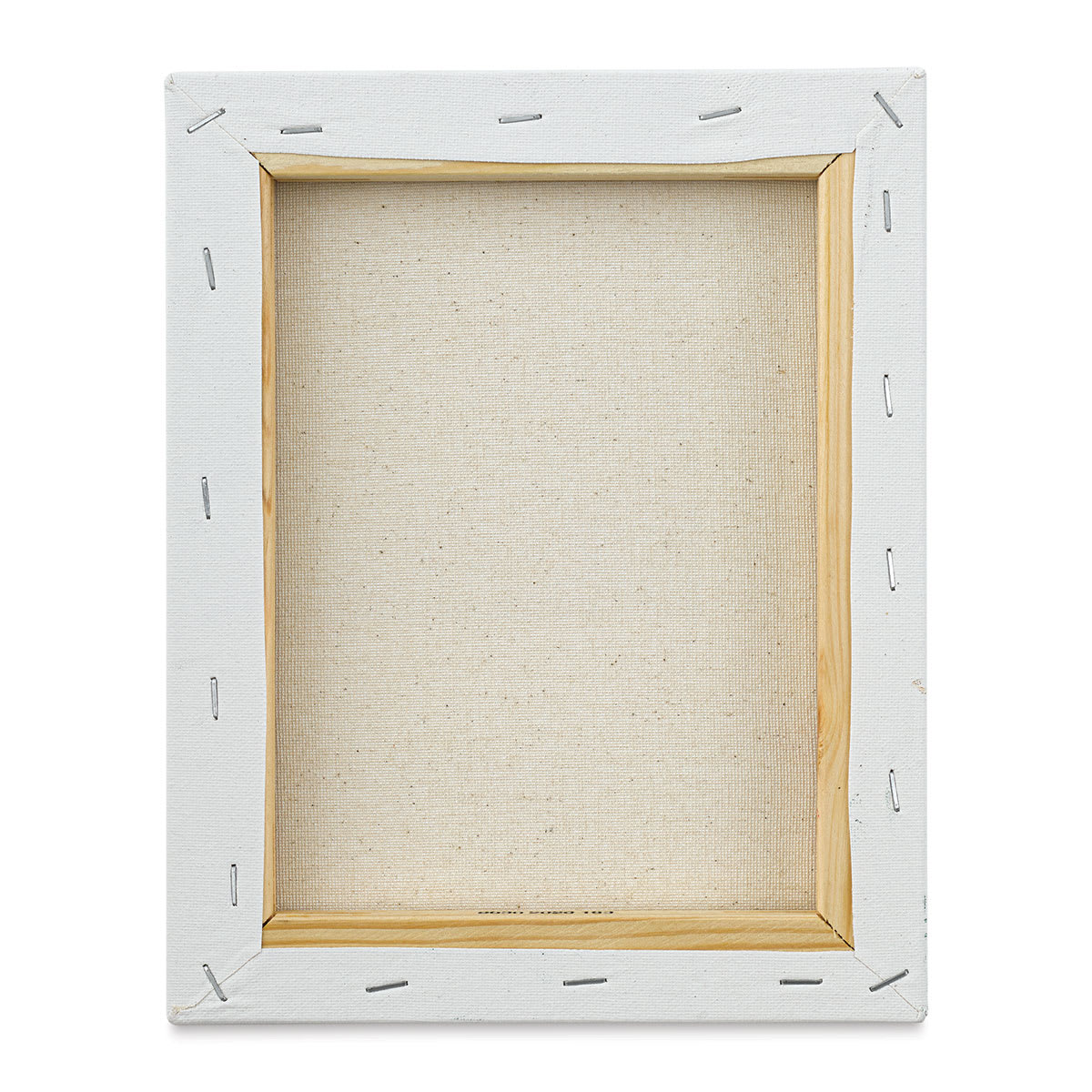 Blick Super Value Canvas Pack - 8'' x 10'', Pkg of 10 (back of a single canvas out of packaging)