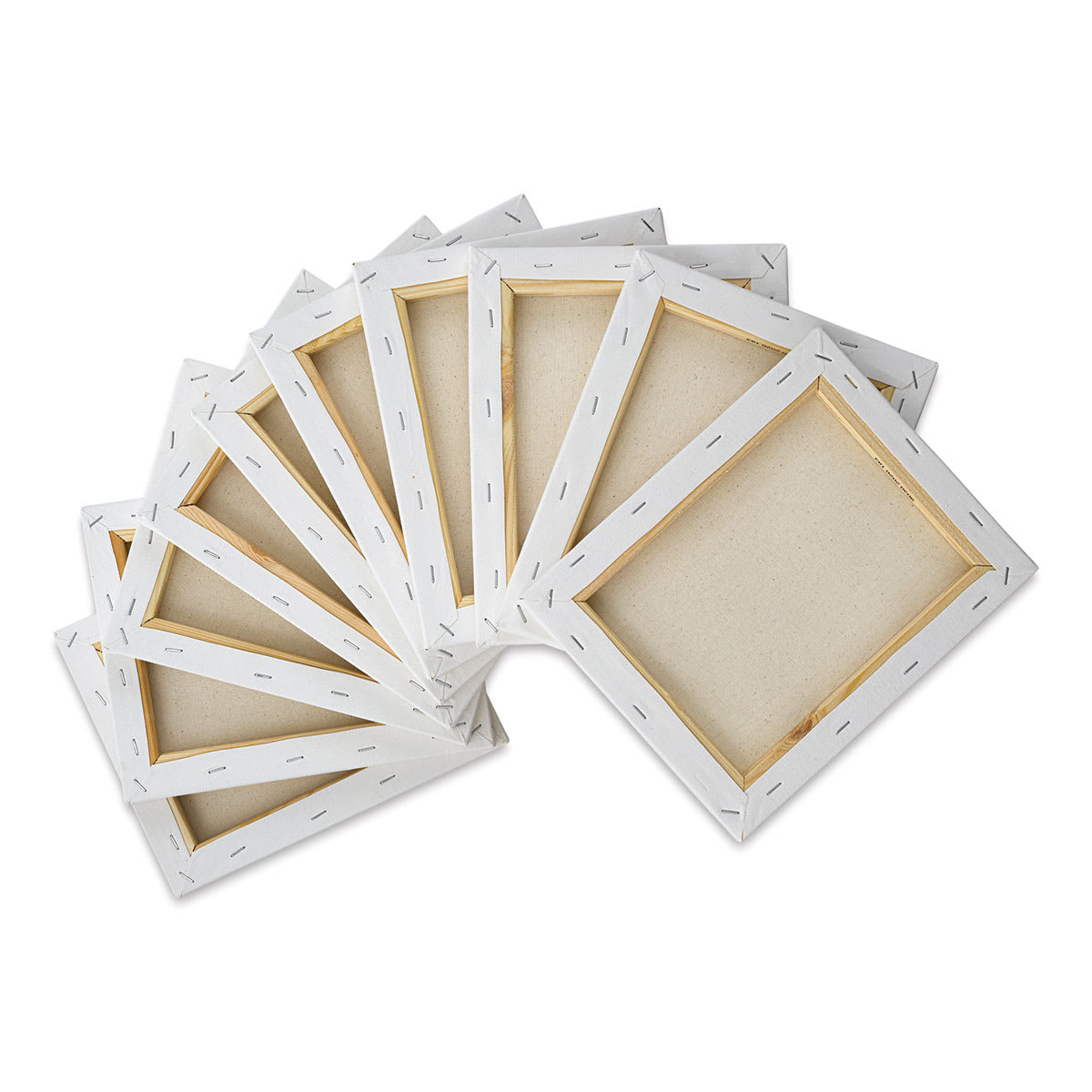 Blick Super Value Canvas Pack - 8'' x 10'', Pkg of 10 (back of canvases out of packaging)