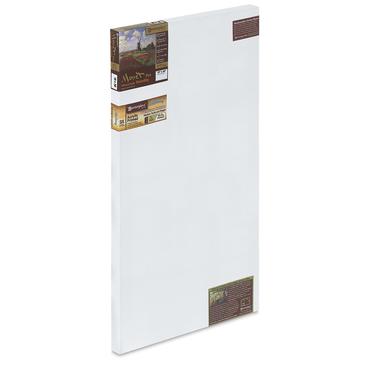 Masterpiece Monet Pro Monterey Cotton Canvas - 18" x 36", 1-1/2" Profile