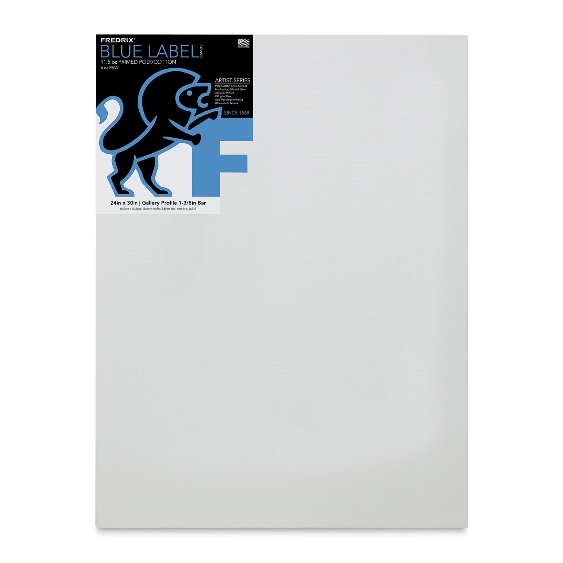 Fredrix Blue Label Cotton Canvas - 24" x 30", Gallery Profile 1-3/8"