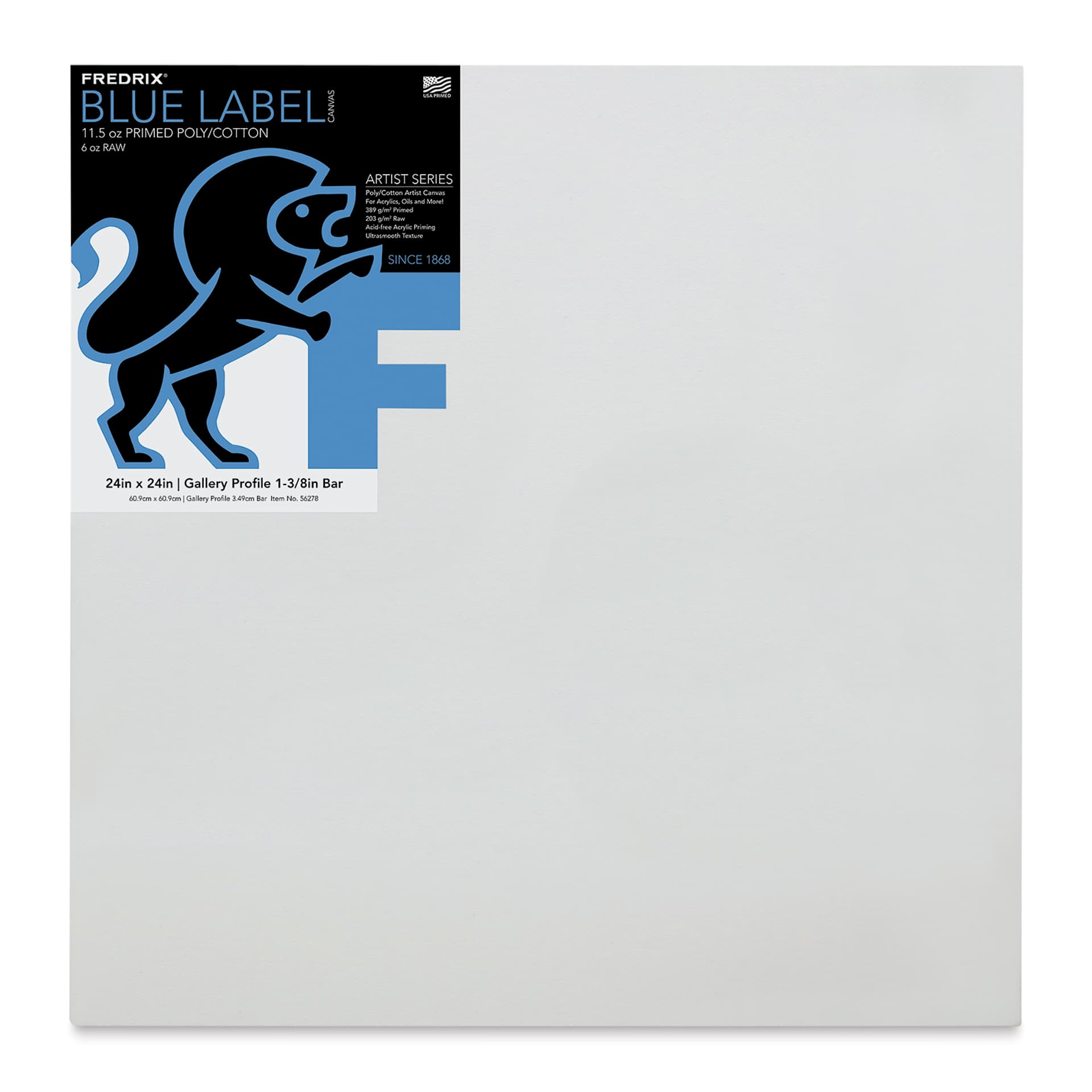 Fredrix Blue Label Cotton Canvas - 24" x 24", Gallery Profile 1-3/8"