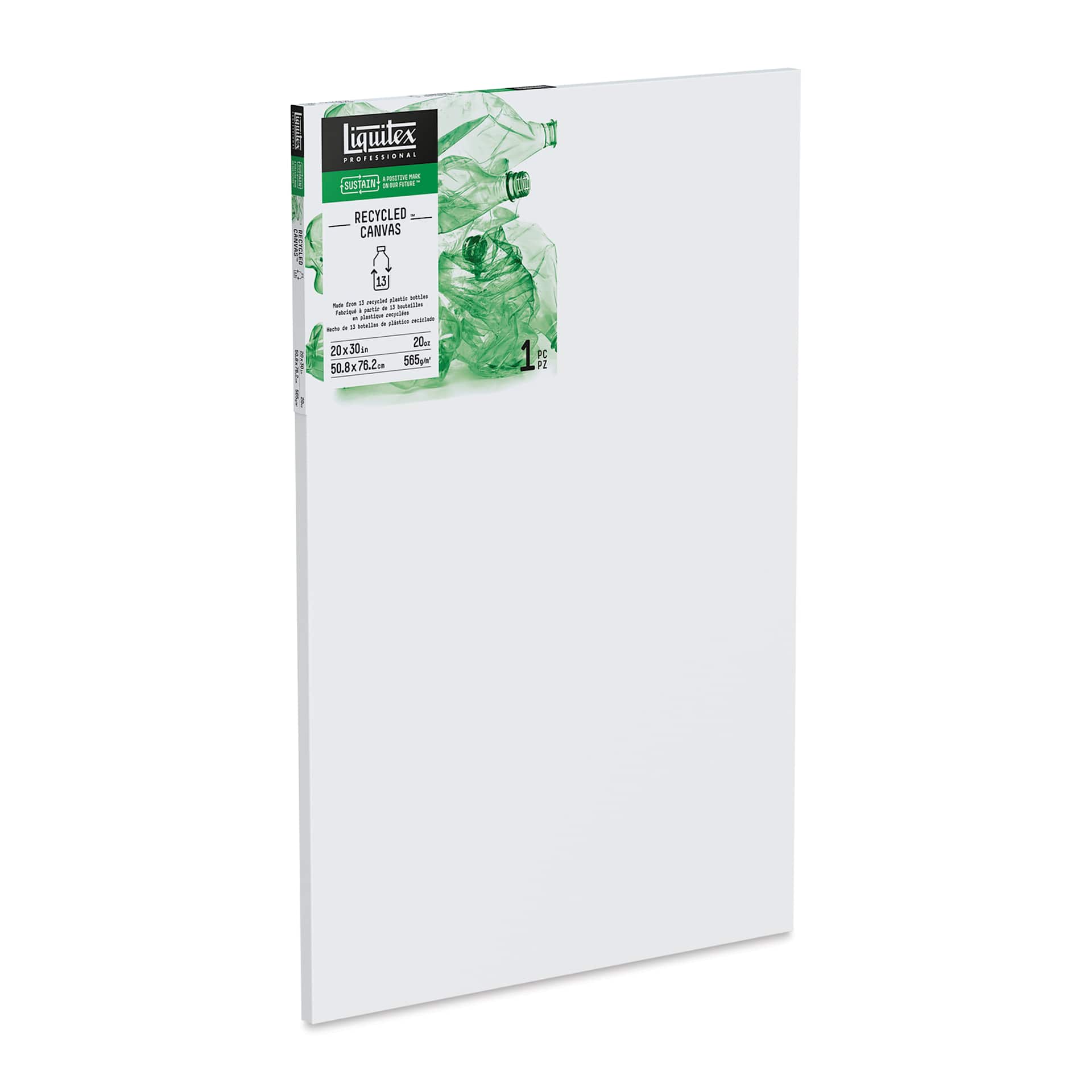 Liquitex Recycled Stretched Canvas - 20" x 30", 3/4" Traditional Profile, at an angle