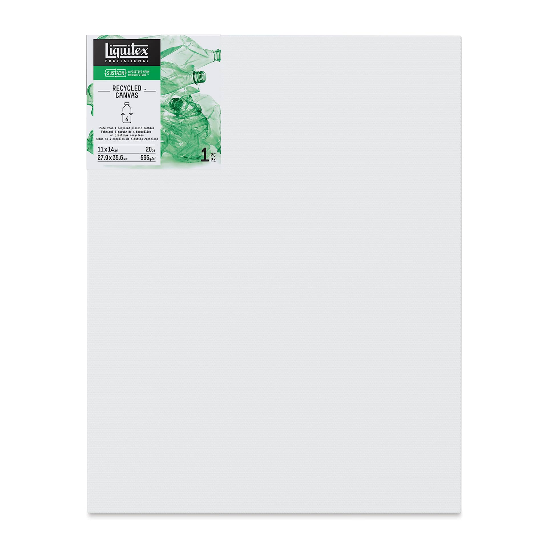 Liquitex Recycled Stretched Canvas - 11" x 14", 1-3/8" Deep Edge Profile, front view
