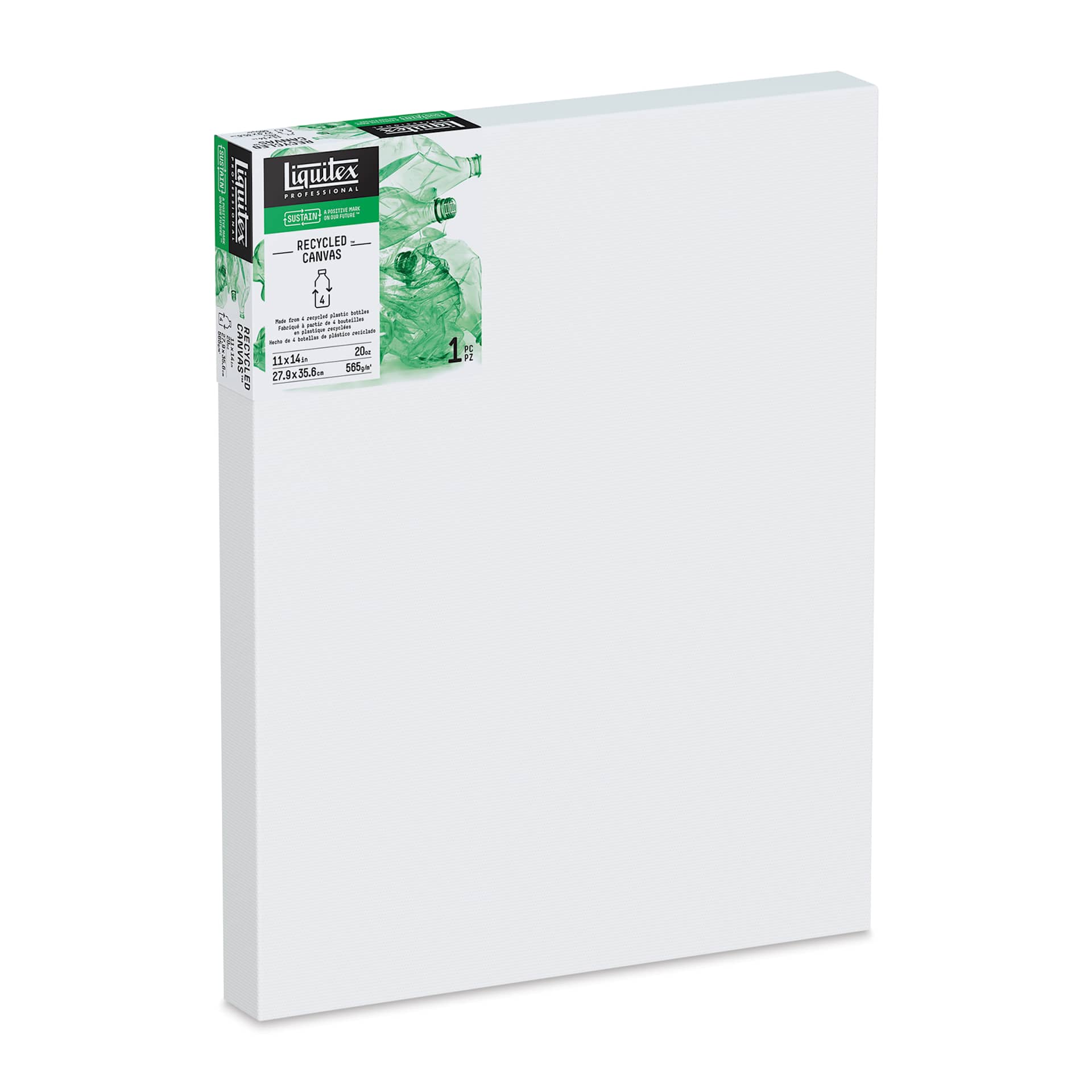 Liquitex Recycled Stretched Canvas - 11" x 14", 1-3/8" Deep Edge Profile, at an angle