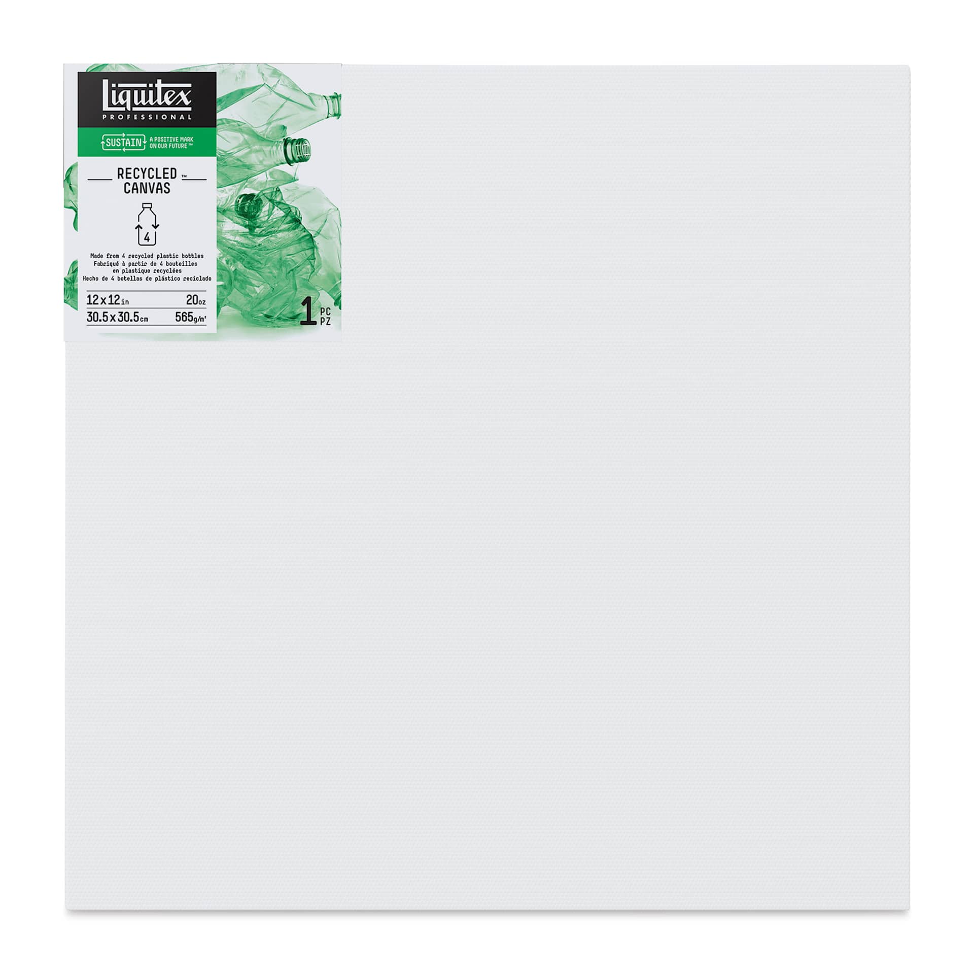 Liquitex Recycled Stretched Canvas - 12" x 12", 1-3/8" Deep Edge Profile, front view