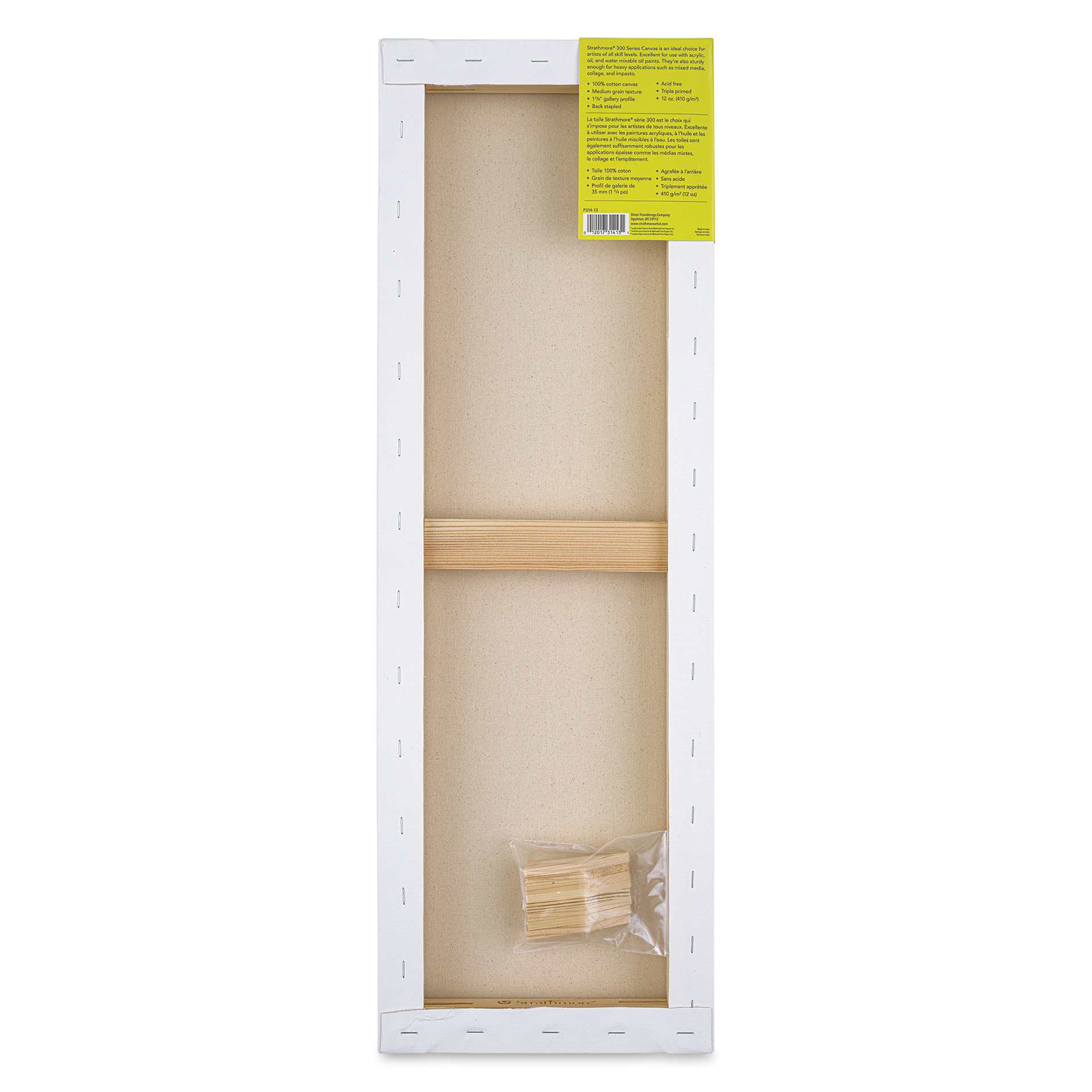 Strathmore 300 Series Stretched Cotton Canvas - 1-3/8" Profile, 10" x 30" back