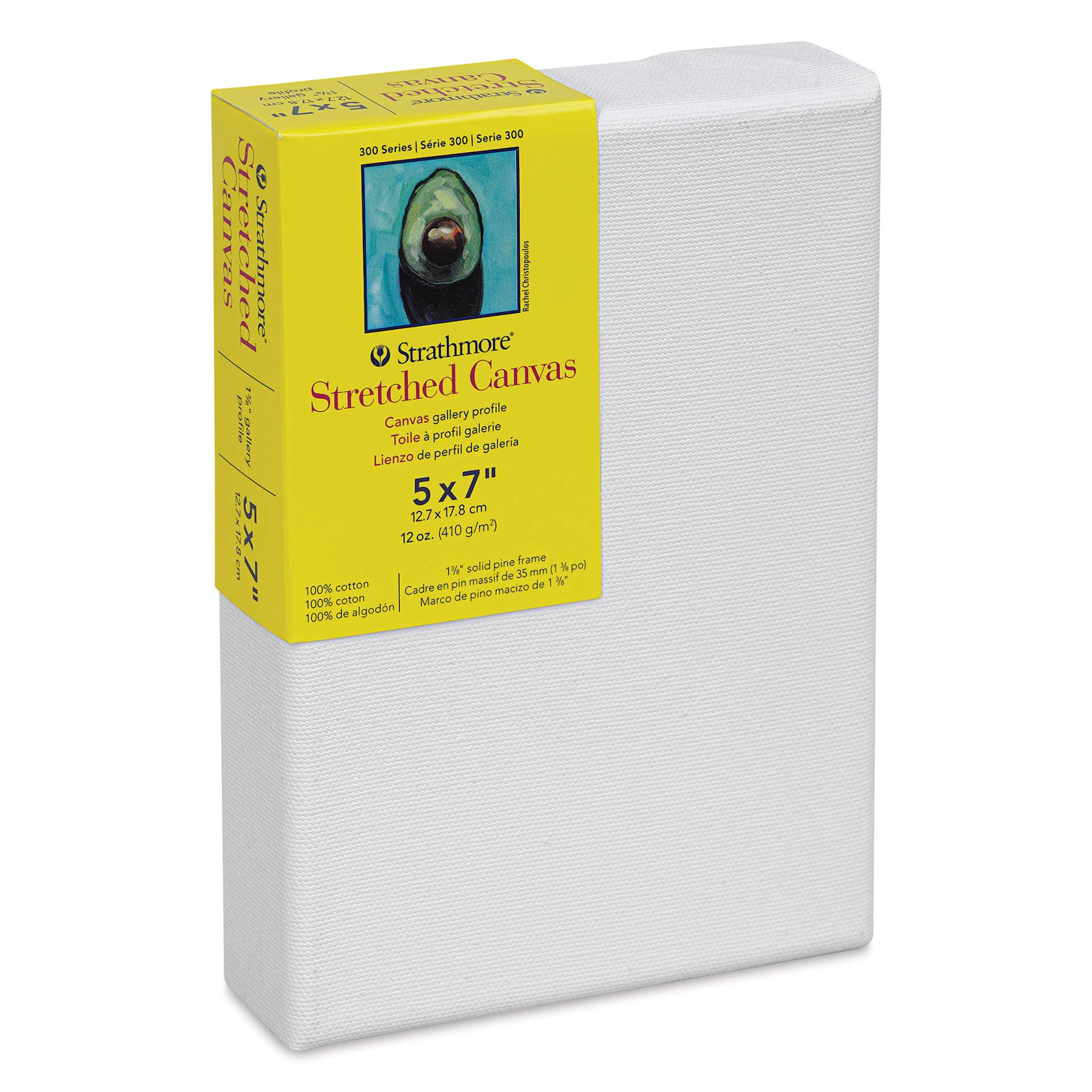 Strathmore 300 Series Stretched Cotton Canvas - 1-3/8" Profile, 5" x 7" side view