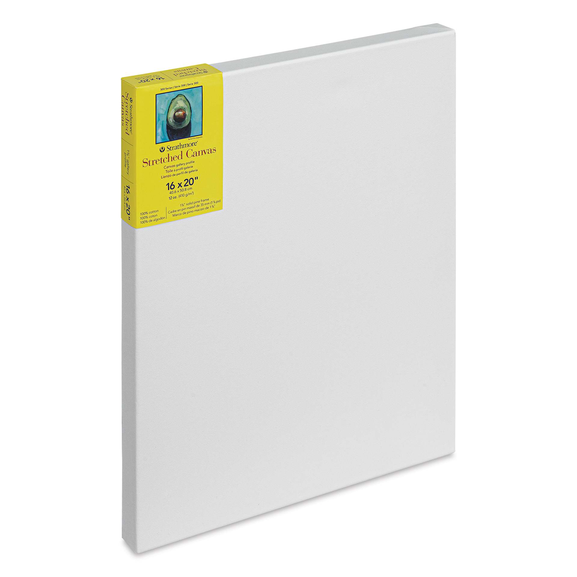 Strathmore 300 Series Stretched Cotton Canvas - 1-3/8" Profile, 16" x 20" side view