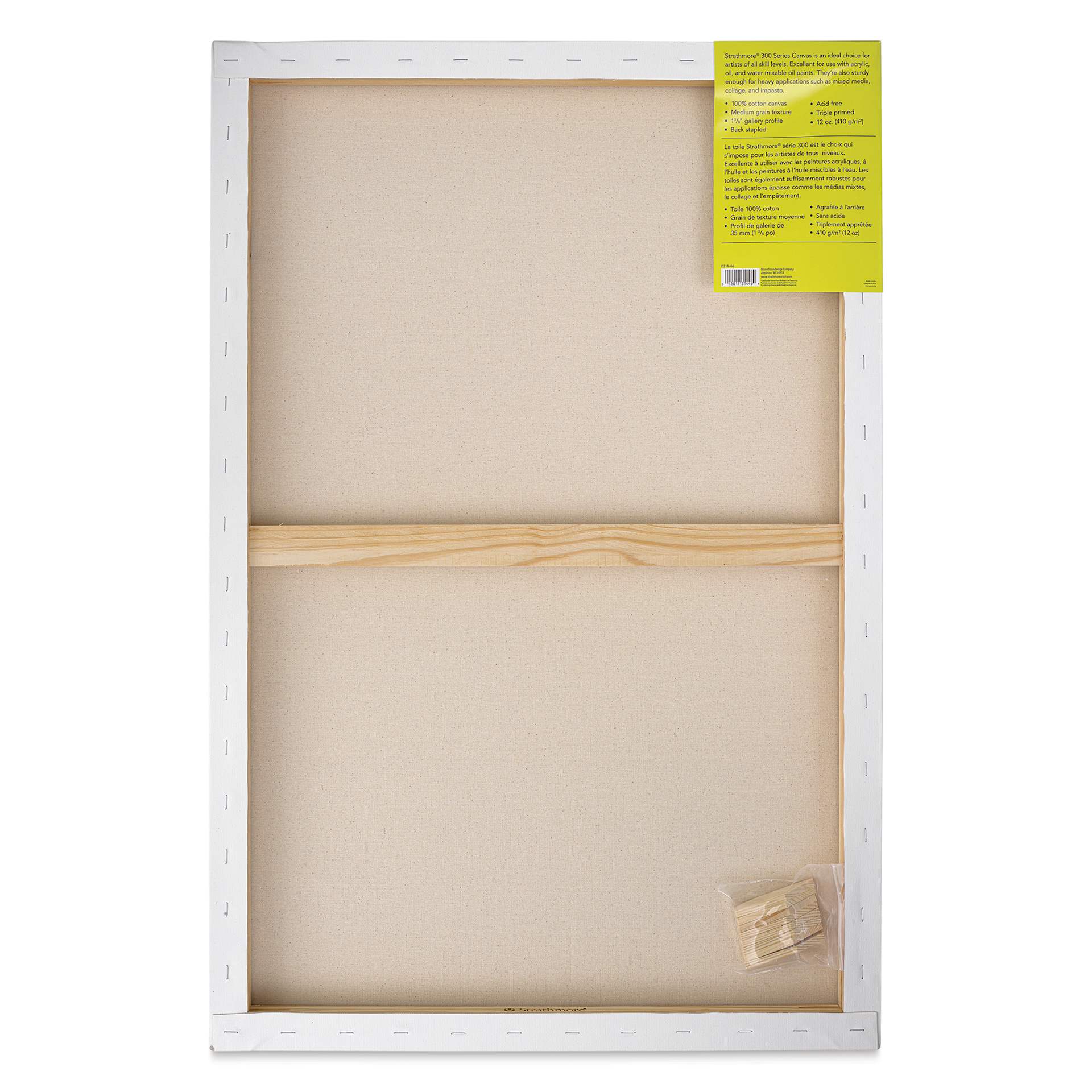 Strathmore 300 Series Stretched Cotton Canvas - 1-3/8" Profile, 24" x 36" back