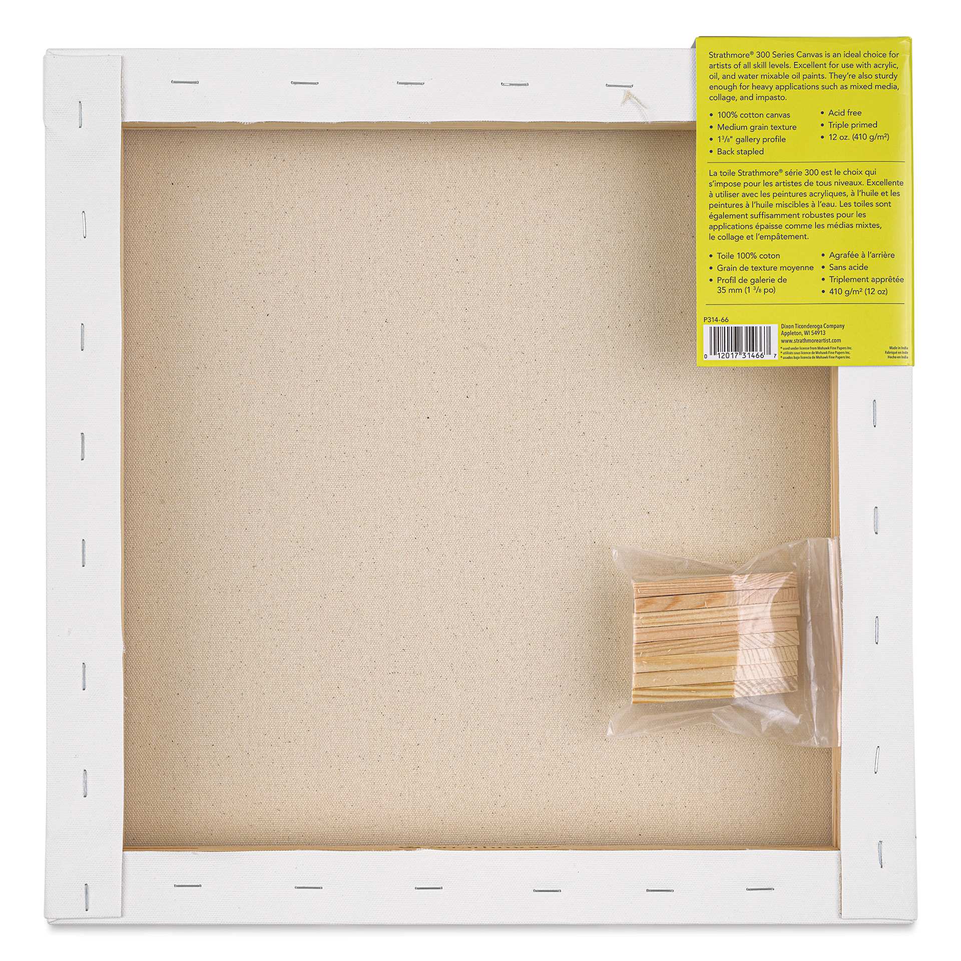 Strathmore 300 Series Stretched Cotton Canvas - 1-3/8" Profile, 16" x 16" back Strathmore 300 Series Stretched Cotton Canvas - 1-3/8" Profile, 16" x 16" back