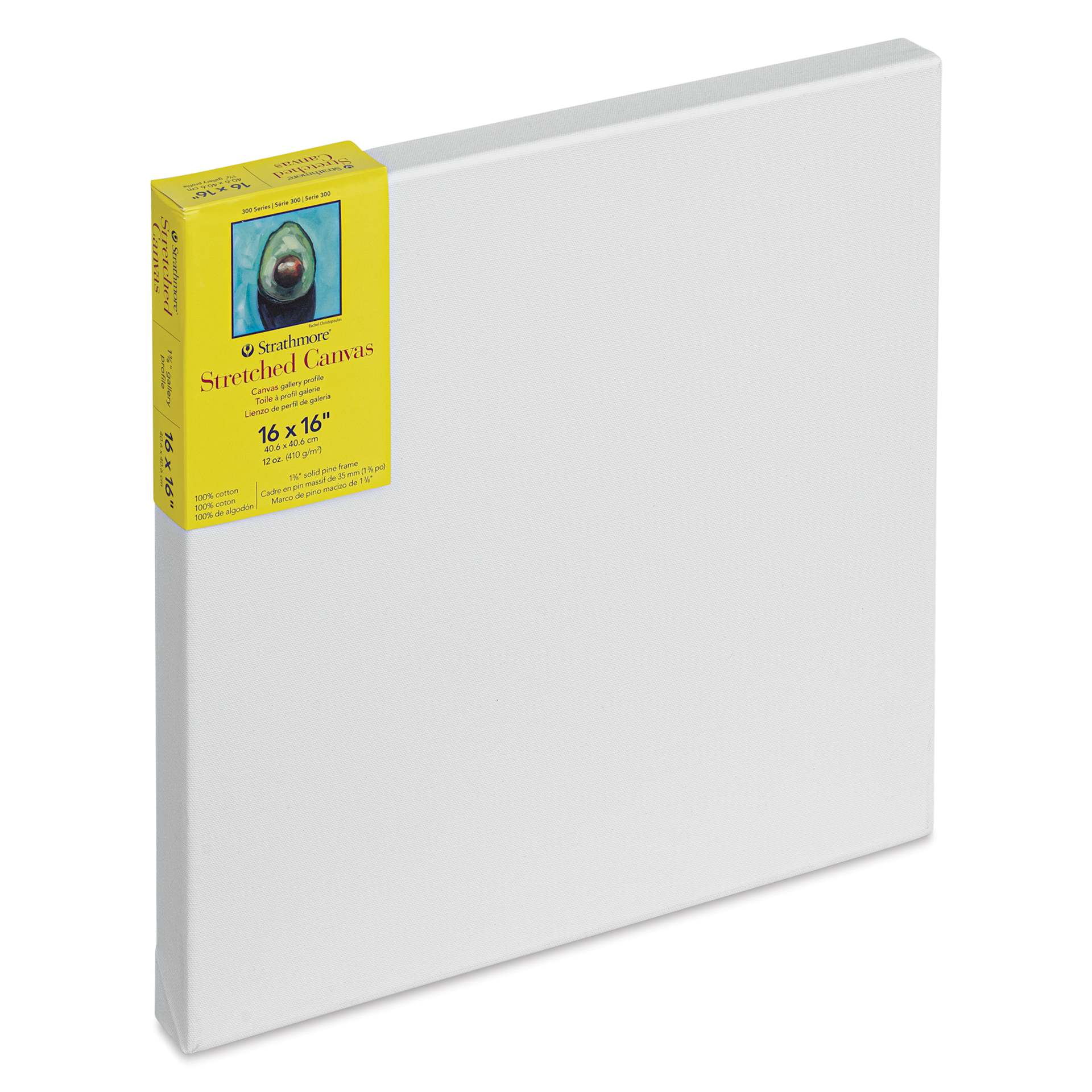 Strathmore 300 Series Stretched Cotton Canvas - 1-3/8" Profile, 16" x 16" side view Strathmore 300 Series Stretched Cotton Canvas - 1-3/8" Profile, 16" x 16" side view