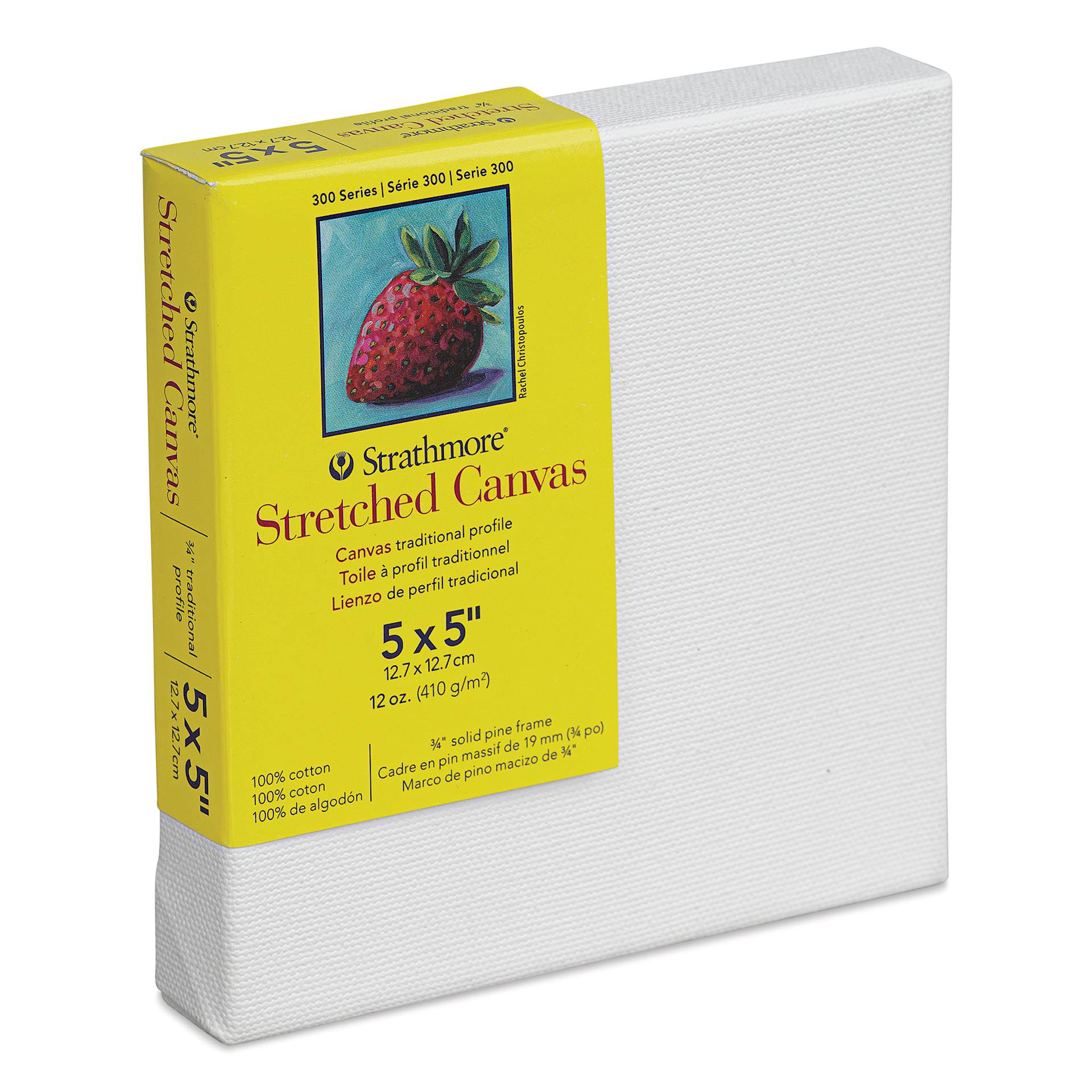 Strathmore 300 Series Stretched Cotton Canvas - 3/4" Profile, 5" x 5" side view