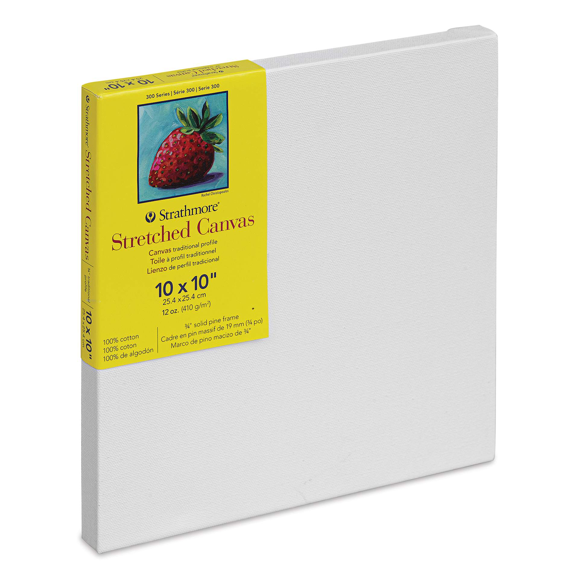 Strathmore 300 Series Stretched Cotton Canvas - 3/4" Profile, 10" x 10" side view