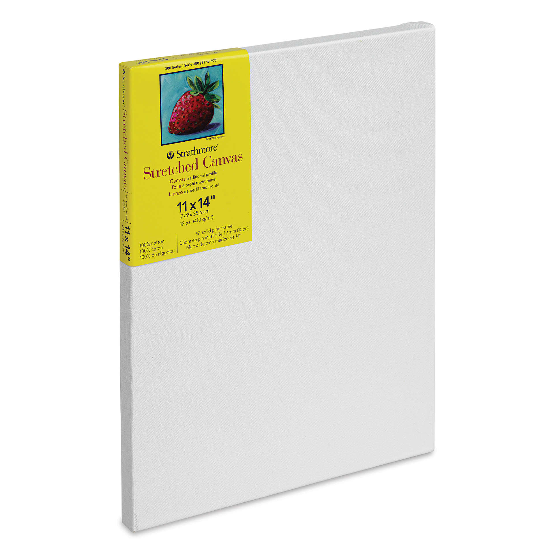Strathmore 300 Series Stretched Cotton Canvas - 3/4" Profile, 11" x 14" side view