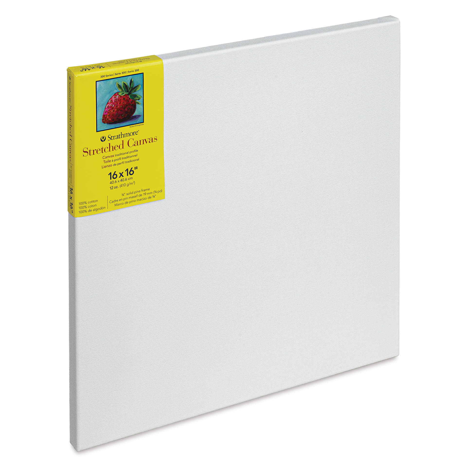 Strathmore 300 Series Stretched Cotton Canvas - 3/4" Profile, 16" x 16" side view
