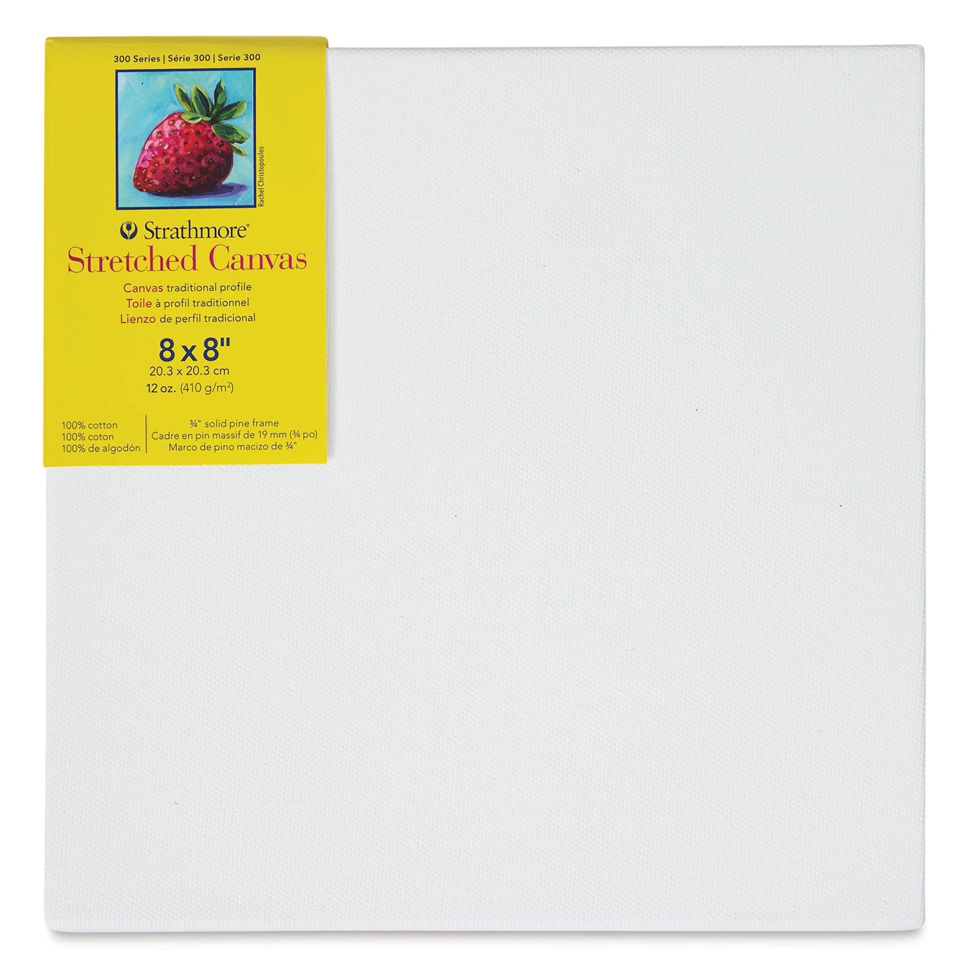 Strathmore 300 Series Stretched Cotton Canvas - 3/4" Profile, 8" x 8"