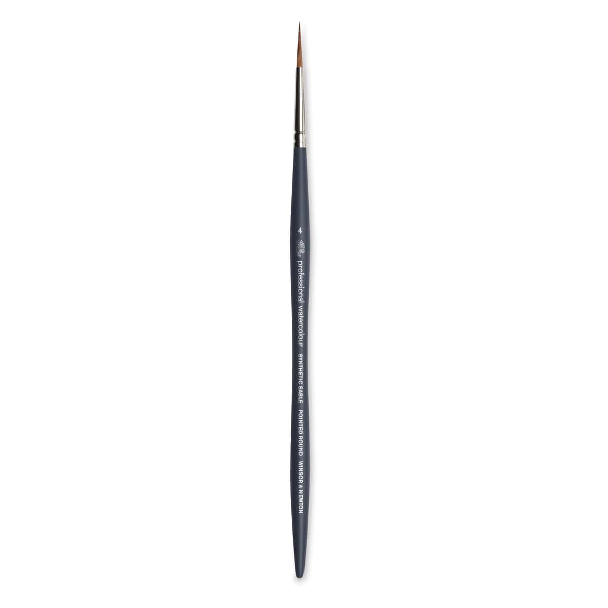 Winsor & Newton Professional Watercolor Synthetic Sable Brush - Pointed Round, Size 4, Short Handle