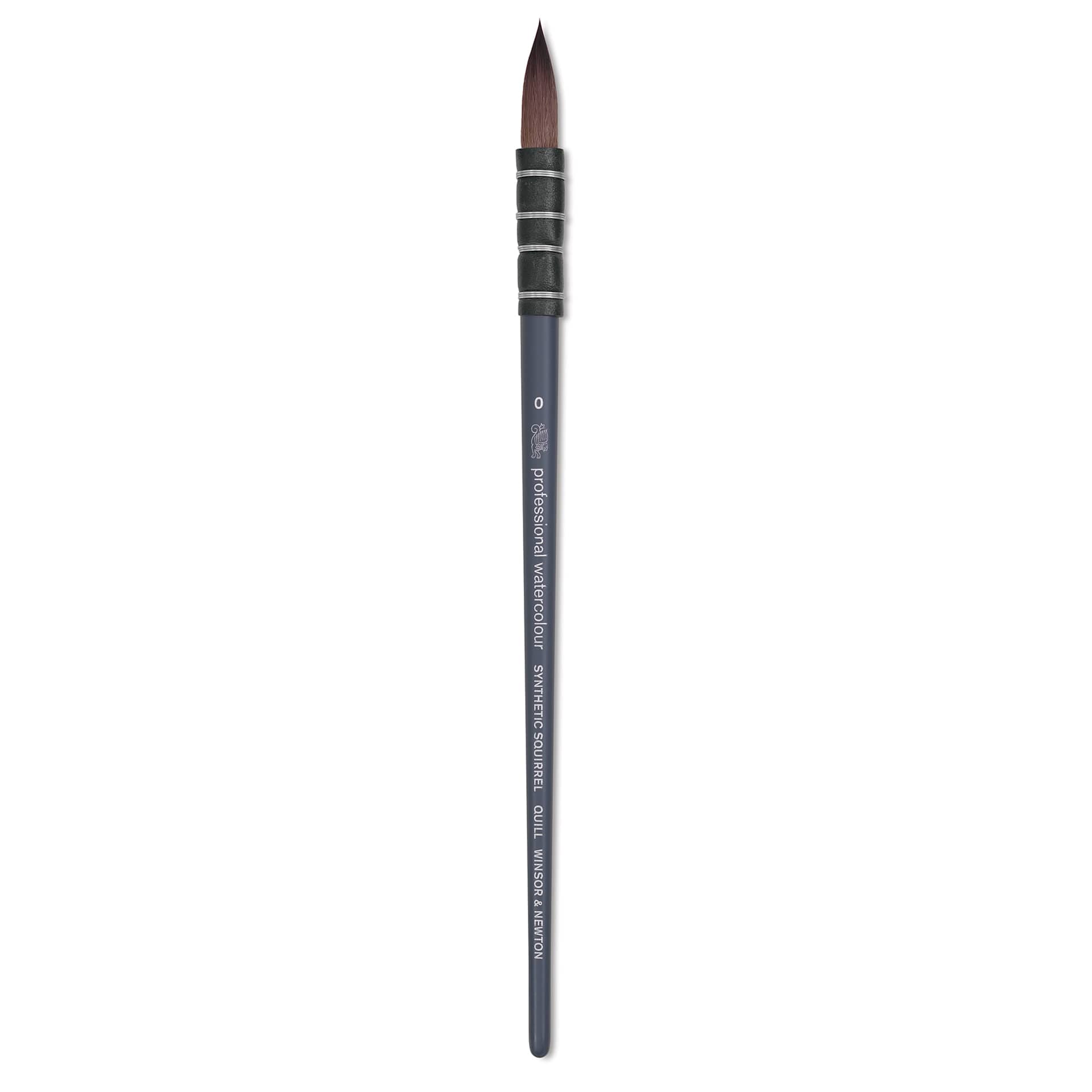 Winsor & Newton Professional Watercolor Synthetic Squirrel Brush - Quill, Short Handle, Size 0