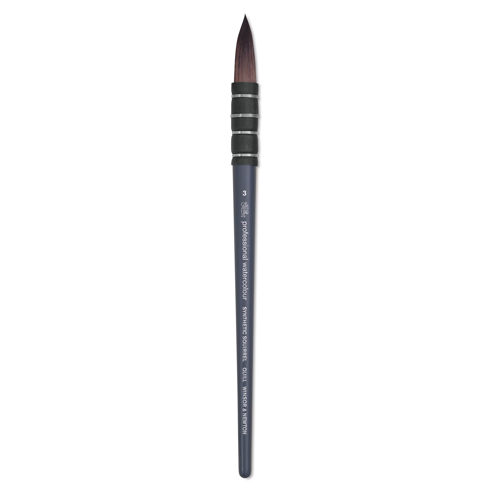 Winsor & Newton Professional Watercolor Synthetic Squirrel Brush - Quill, Short Handle, Size 3