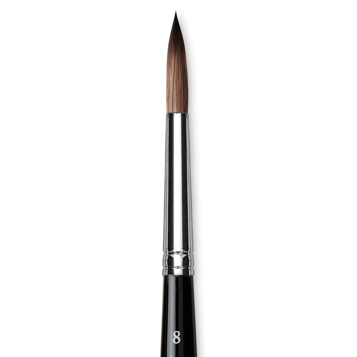 Da Vinci Casaneo Synthetic Squirrel Watercolor Brush - Round, Size 8, Xtra Short Handle (close-up)