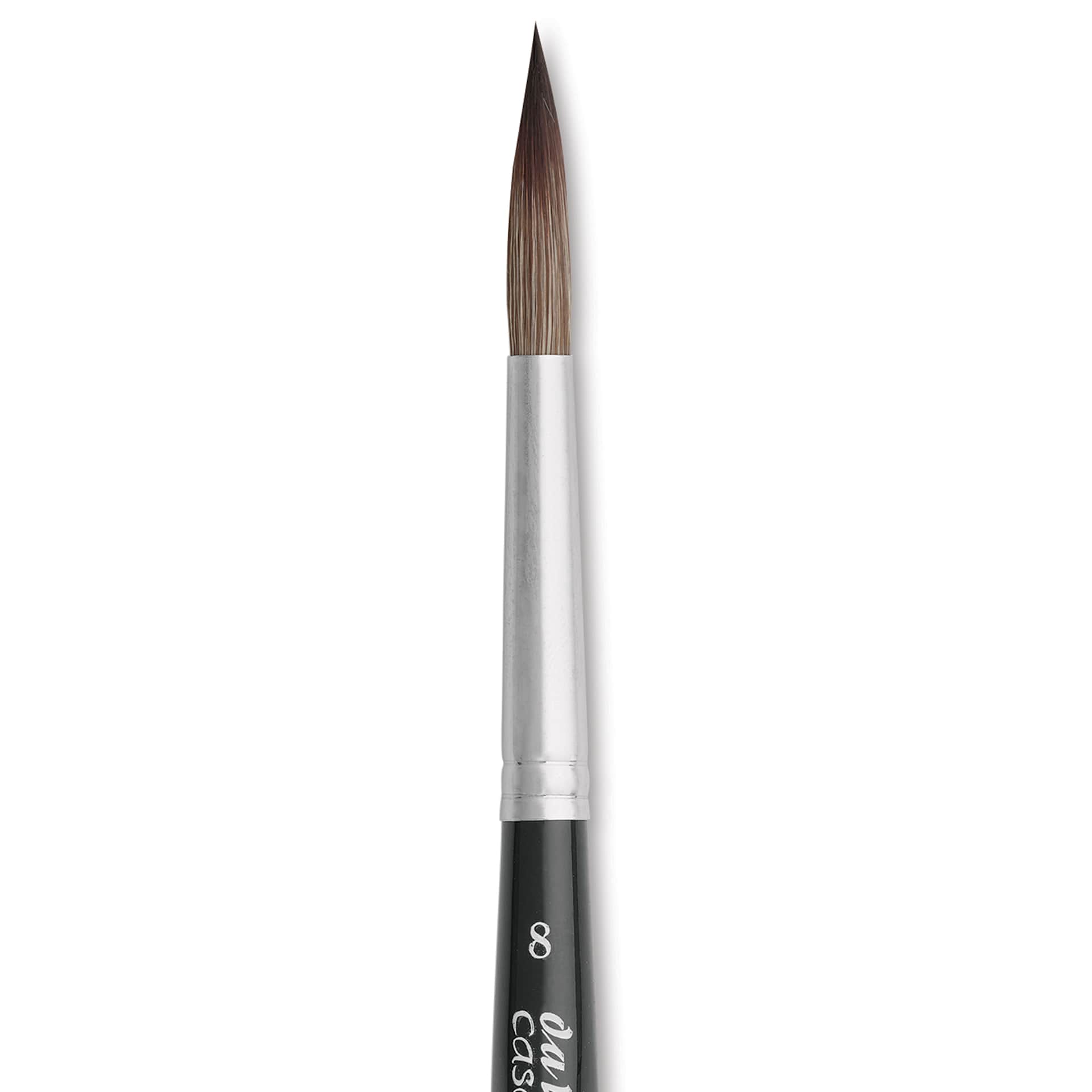 Da Vinci Casaneo Synthetic Squirrel Watercolor Brush - Rigger, Size 8, Extra Short Handle Travel Brush, Synthetic, close up