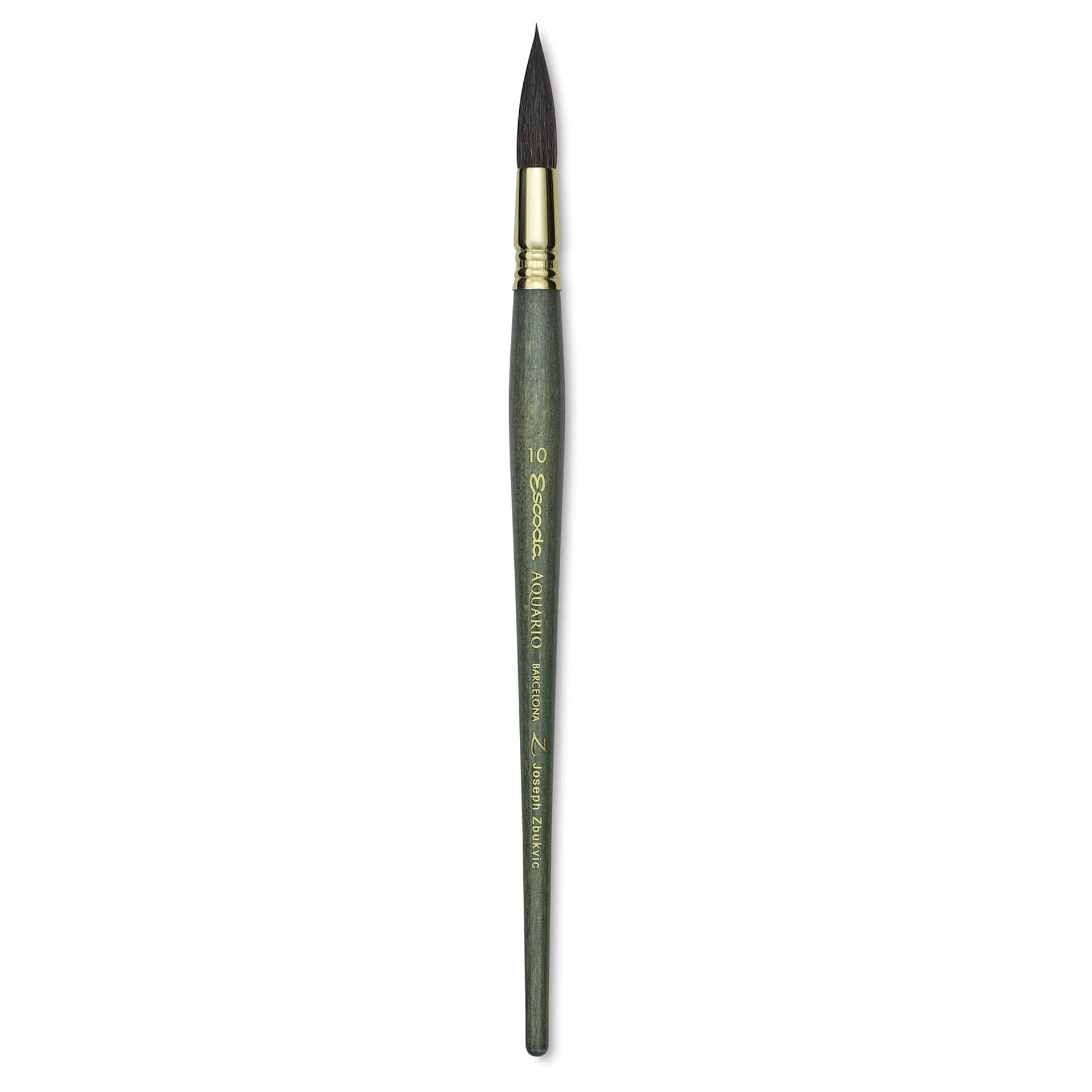 Escoda Aquario Gold Squirrel Mop Brush - Round Mop, Size 10, Short Handle (full length)