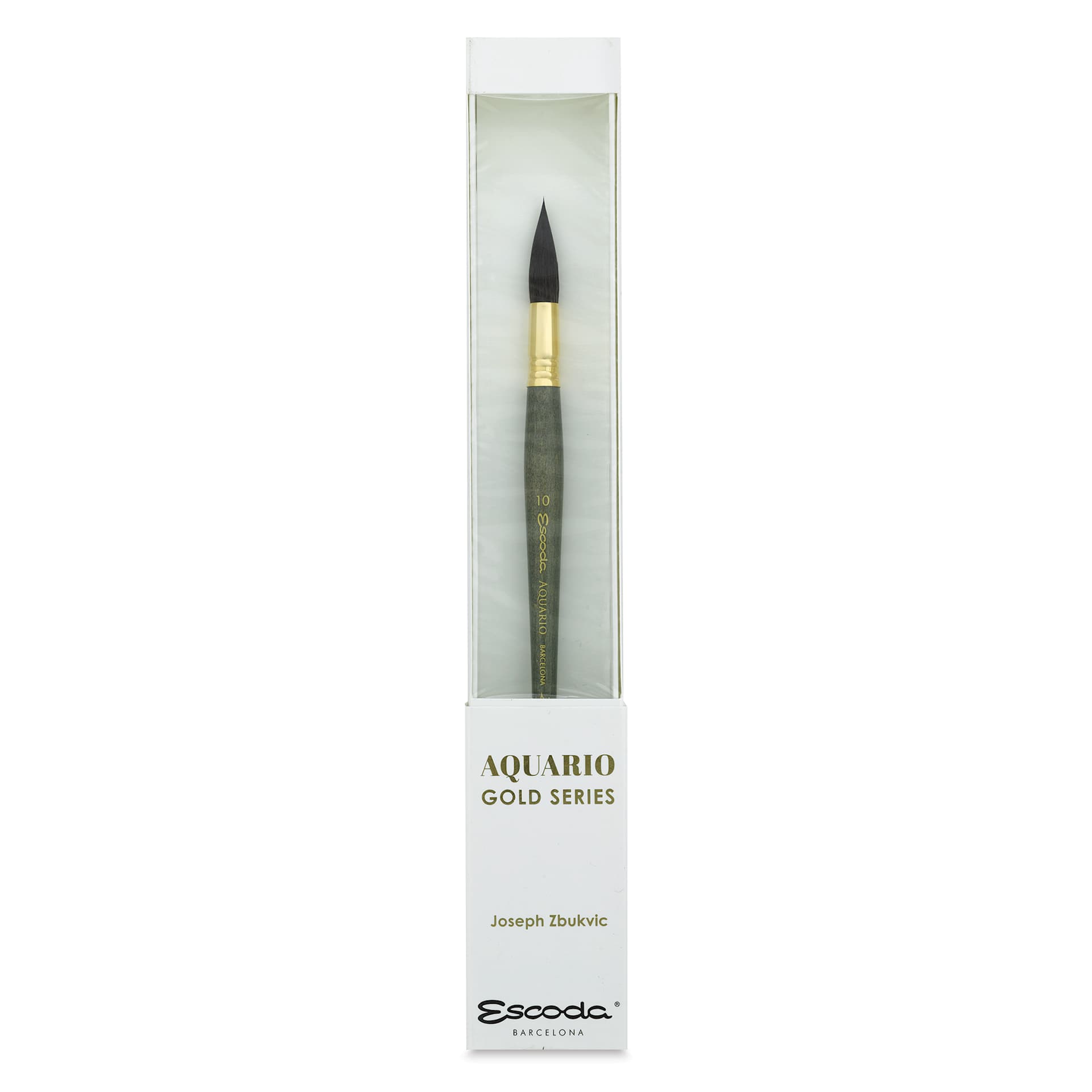 Escoda Aquario Gold Squirrel Mop Brush - Round Mop, Size 10, Short Handle (in package)