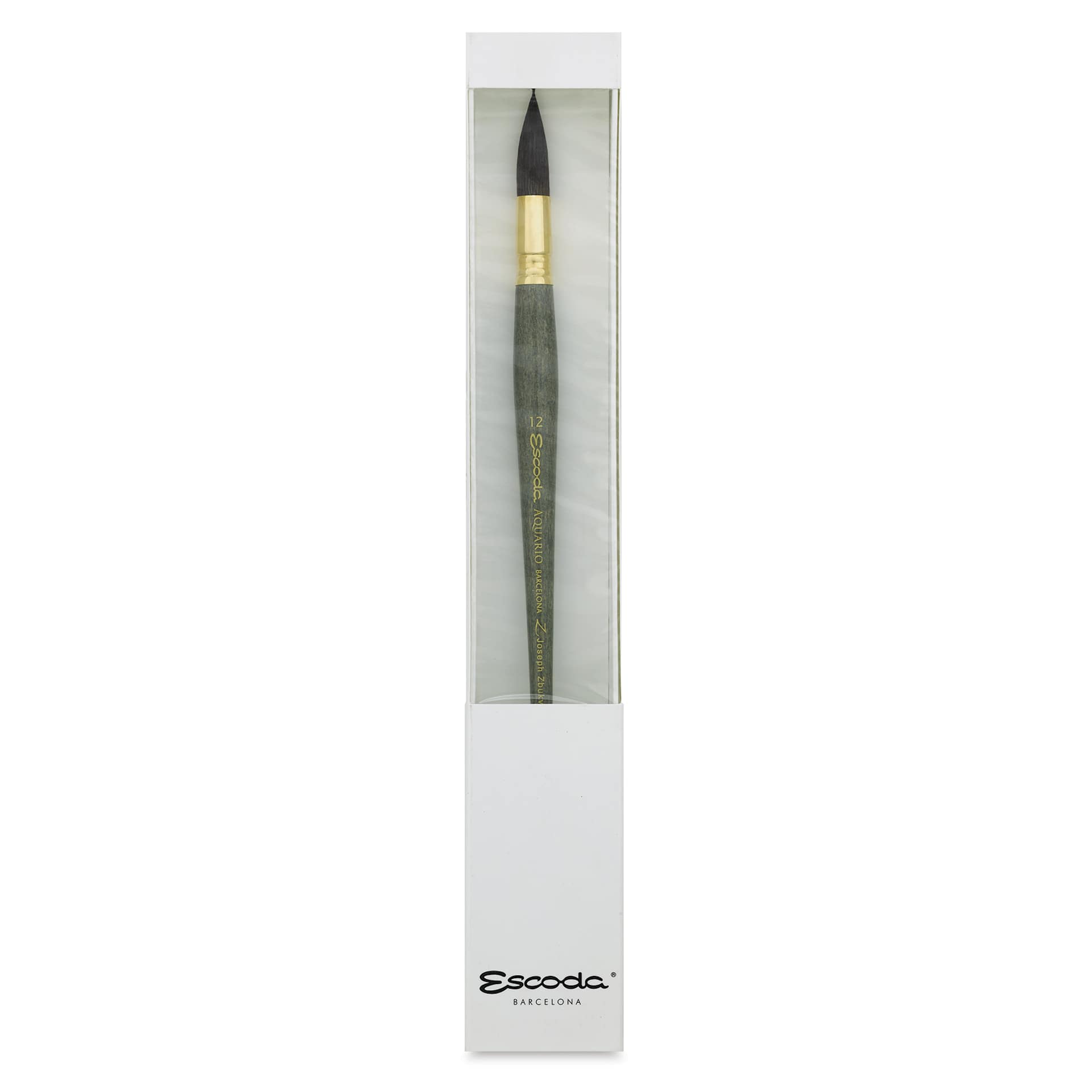 Escoda Aquario Gold Squirrel Mop Brush - Round Mop, Size 12, Short Handle (in package)
