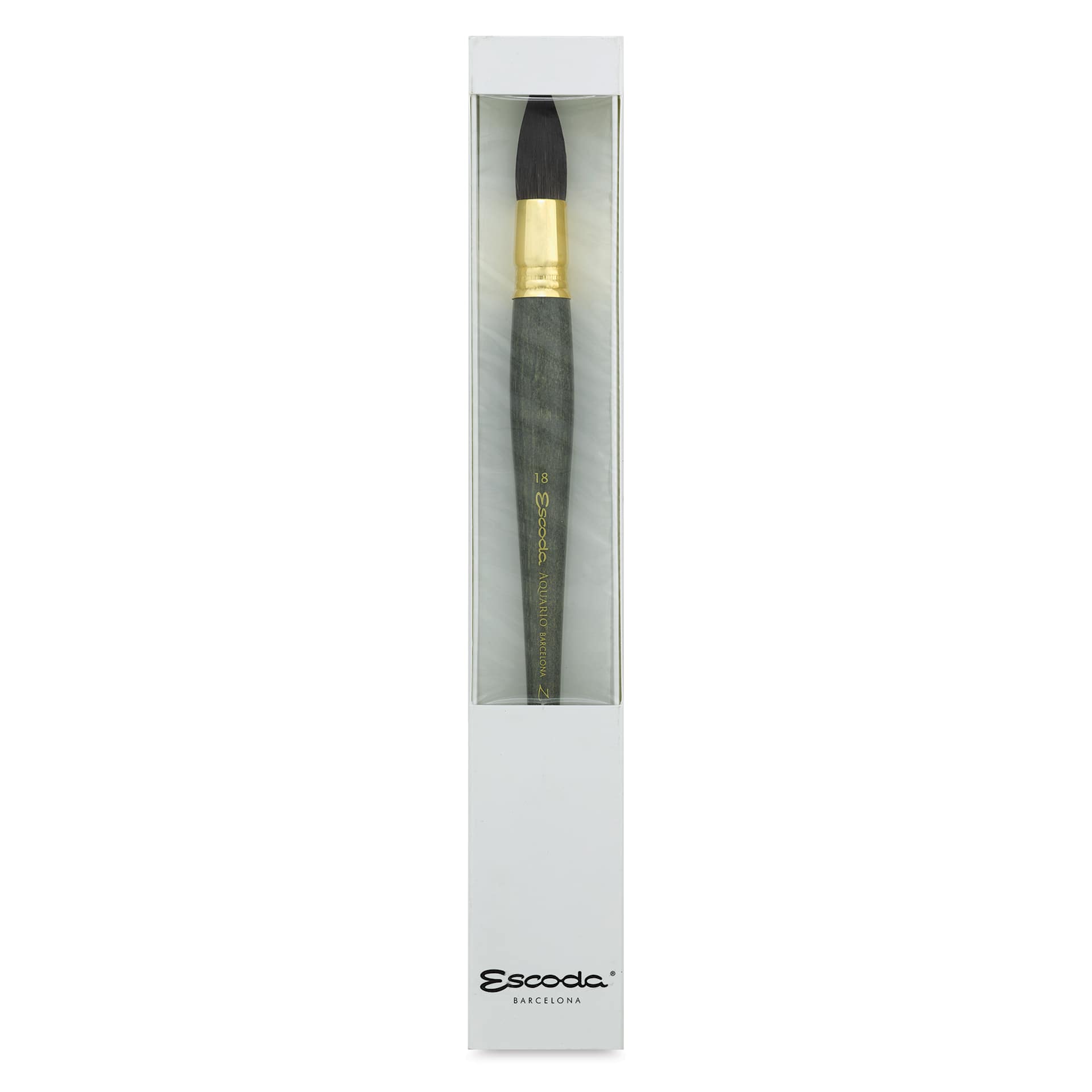 Escoda Aquario Gold Squirrel Mop Brush - Round Mop, Size 18, Short Handle (in package)
