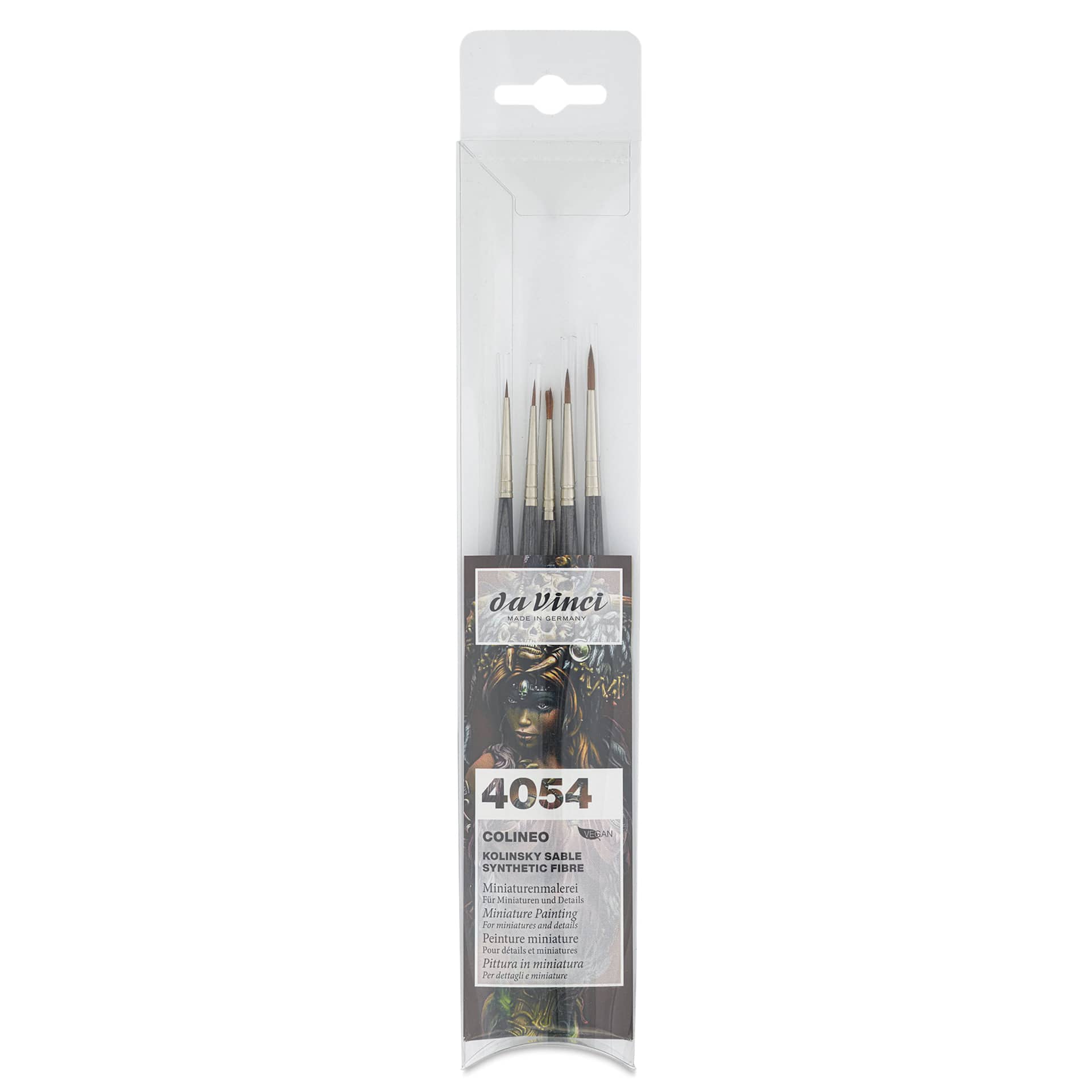 Da Vinci Colineo Miniature Synthetic Kolinsky Sable Brushes - Set of 5, front of packaging