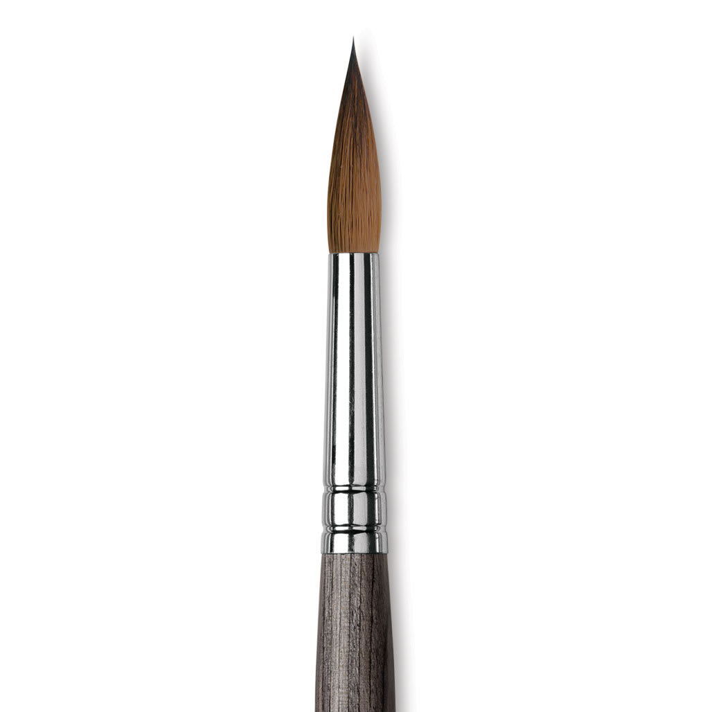 Da Vinci Colineo Synthetic Kolinsky Sable Brush - X Point Round, Size 12, Short Handle, close-up
