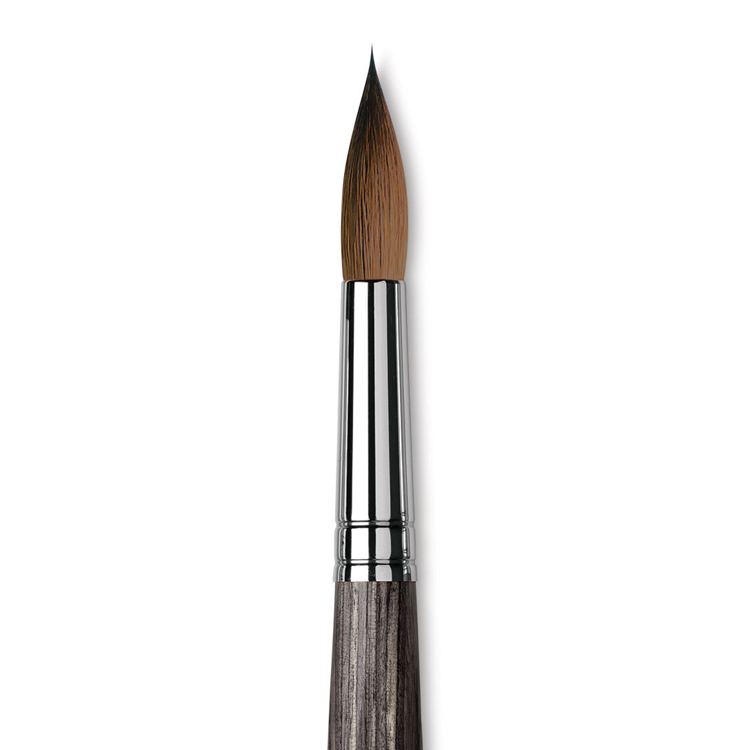 Da Vinci Colineo Synthetic Kolinsky Sable Brush - X Point Round, Size 16, Short Handle, close-up