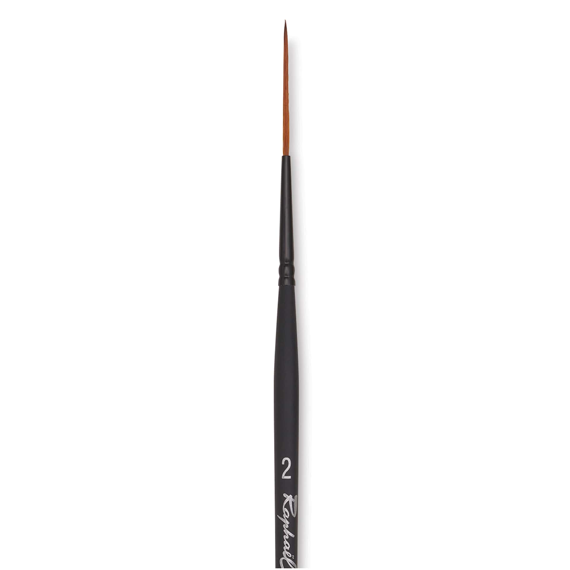 Raphaël Stradivarius Synthetic Kolinsky Sable Brush - Rigger, Size 2, Short Handle, close-up