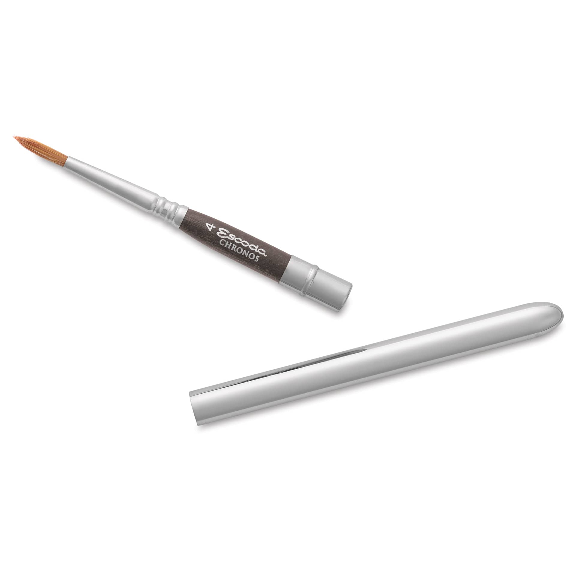 Escoda Chronos Synthetic Blend Travel Brush - Round, Size 4, handle separated from the brush