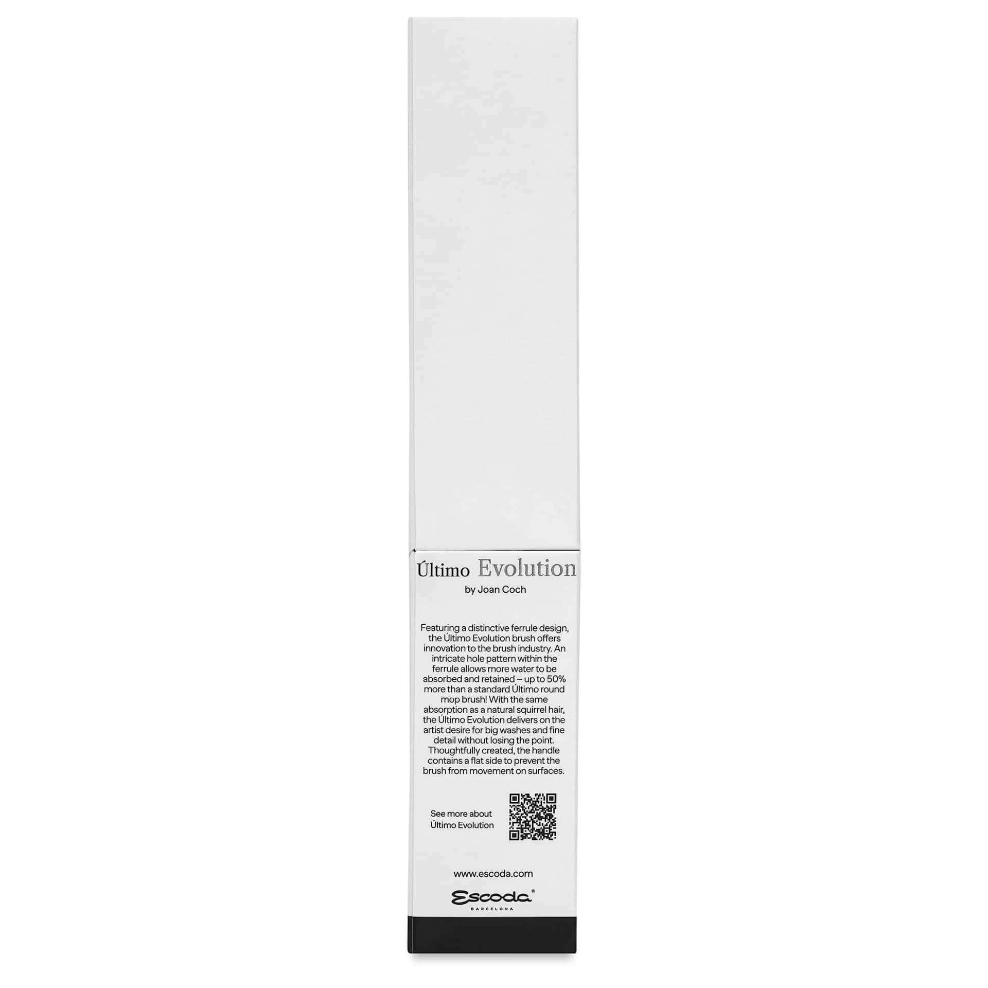 Escoda Último Evolution Brush - Mop, Size 16, Short Handle, back of the packaging box
