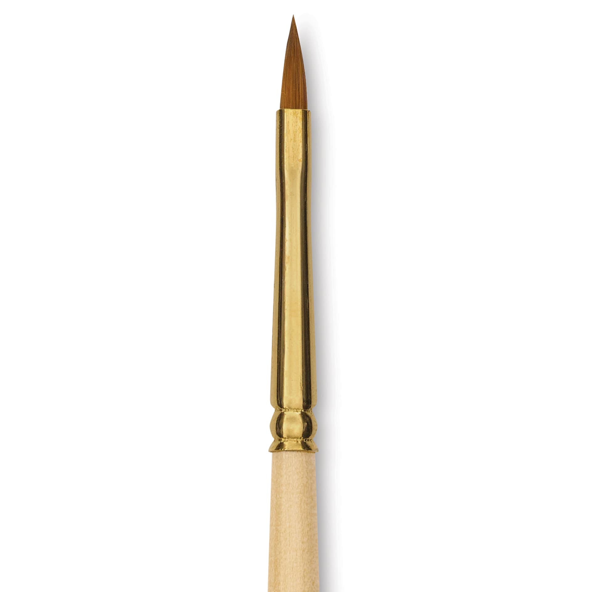Silver Brush Silver Kolinsky Red Sable Brush - Short Handle, Pointed Filbert, Size 2, close-up