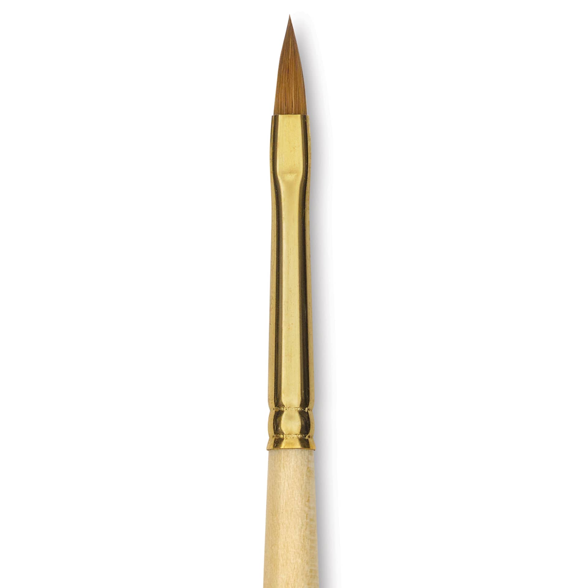 Silver Brush Silver Kolinsky Red Sable Brush - Short Handle, Pointed Filbert, Size 3, close-up